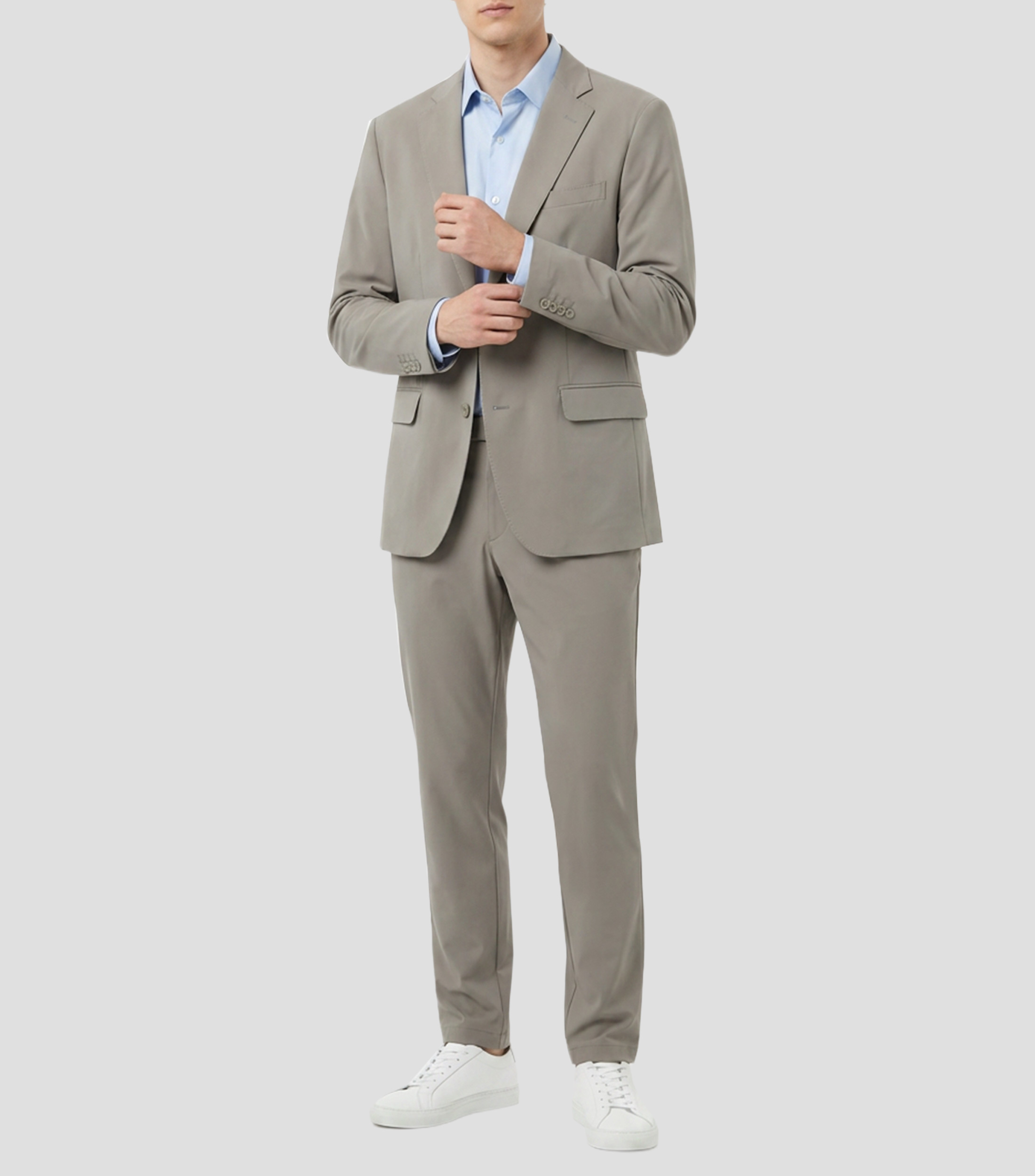 Traje de corte recto liso Hombre