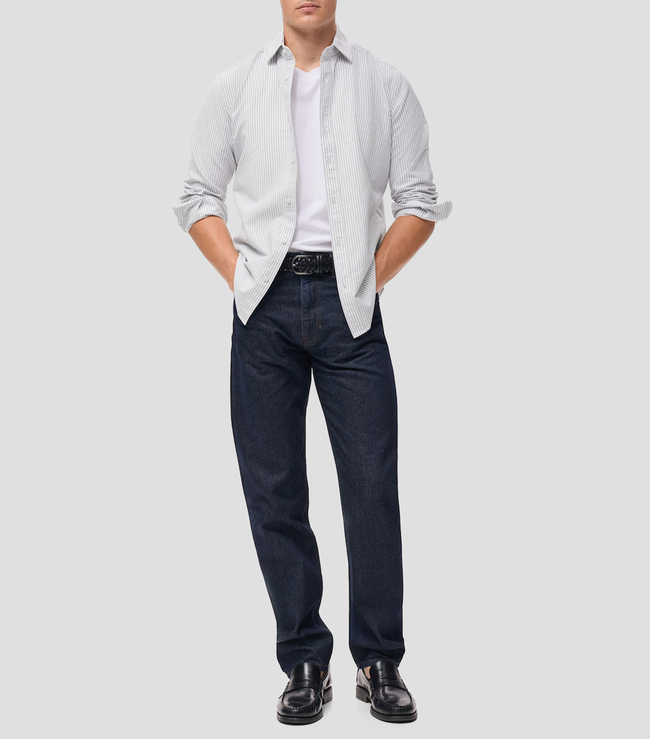 Camisa rayas manga larga Hombre