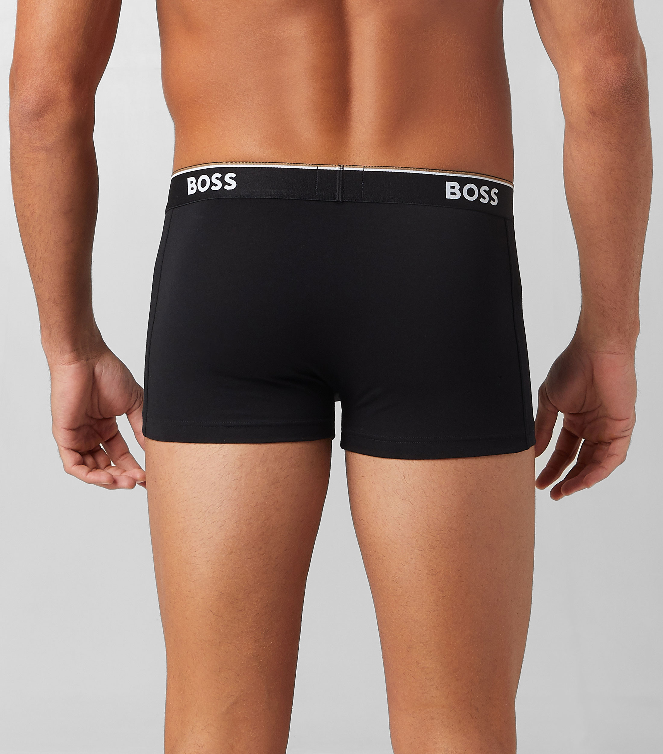 Paquete de tres bóxers Boss en algodón elástico con logo en la cintura Hombre