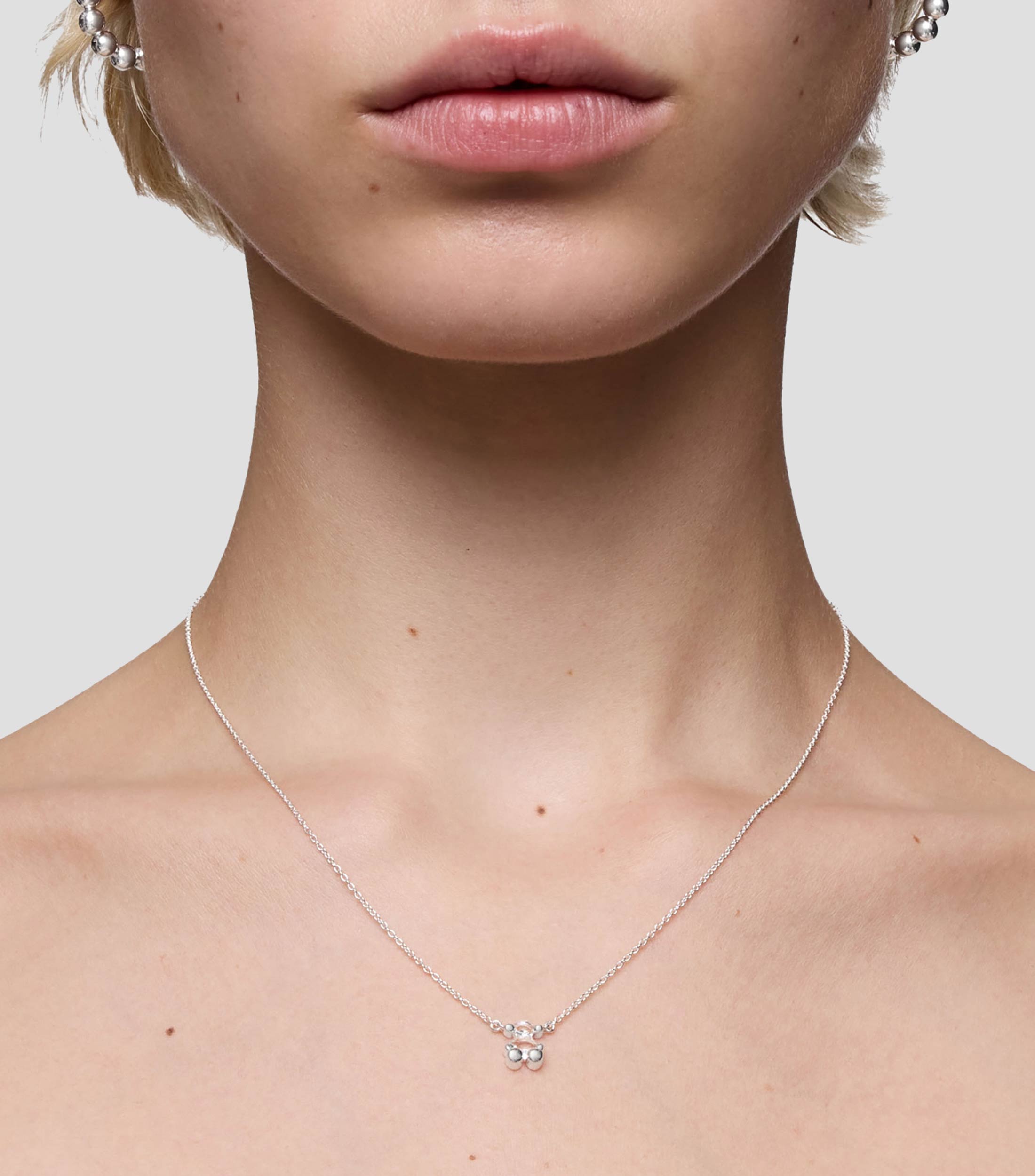 Collar corto en plata con cuarzo cristal de roca Mujer