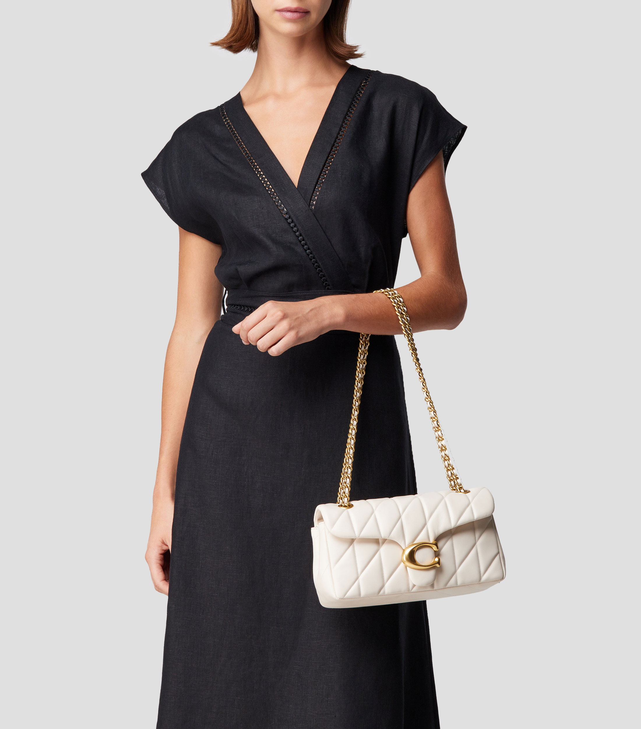 Bolsa shoulder en piel Tabby capitonada Mujer