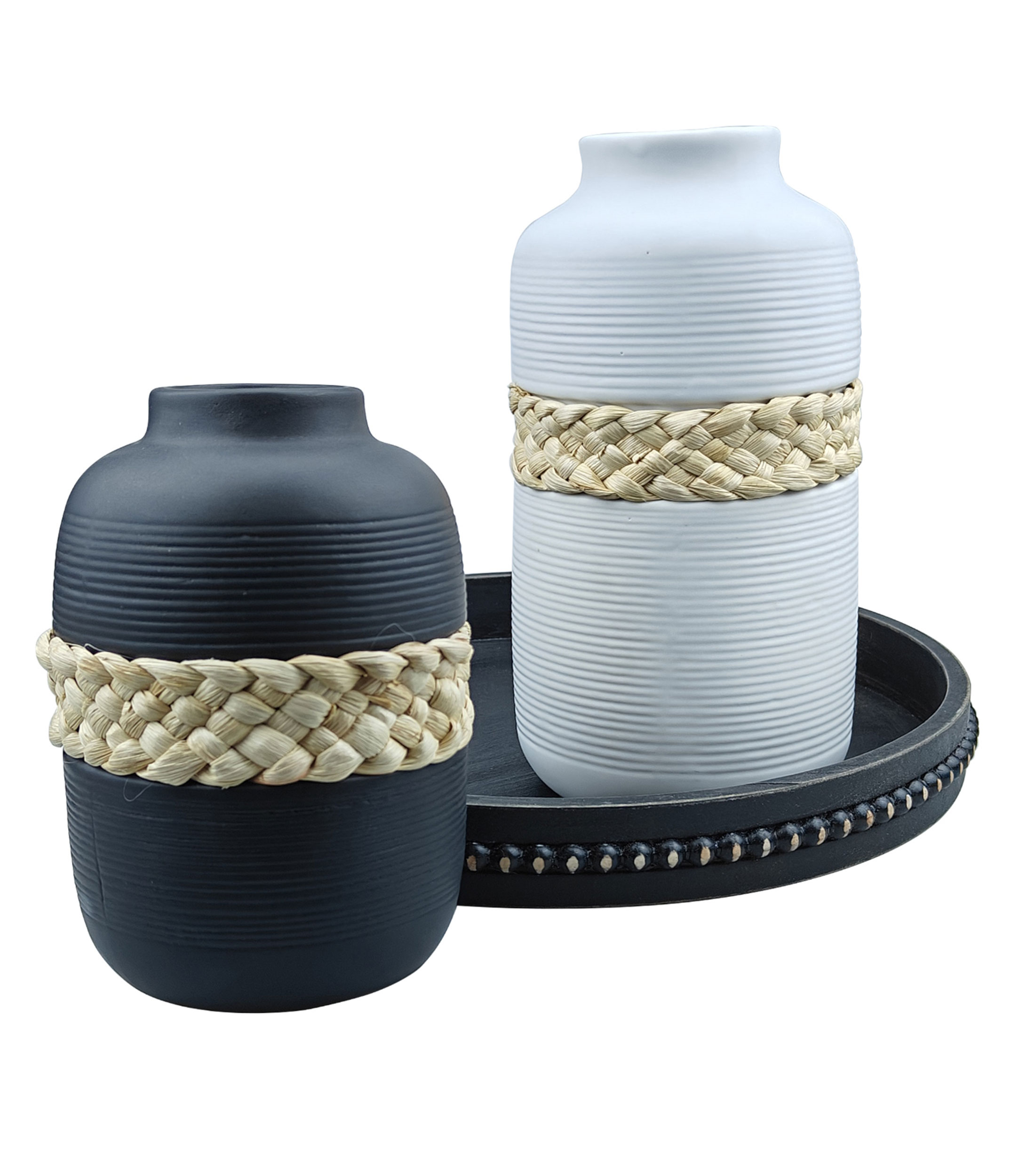 Set de 2 Floreros y Charola Augusta