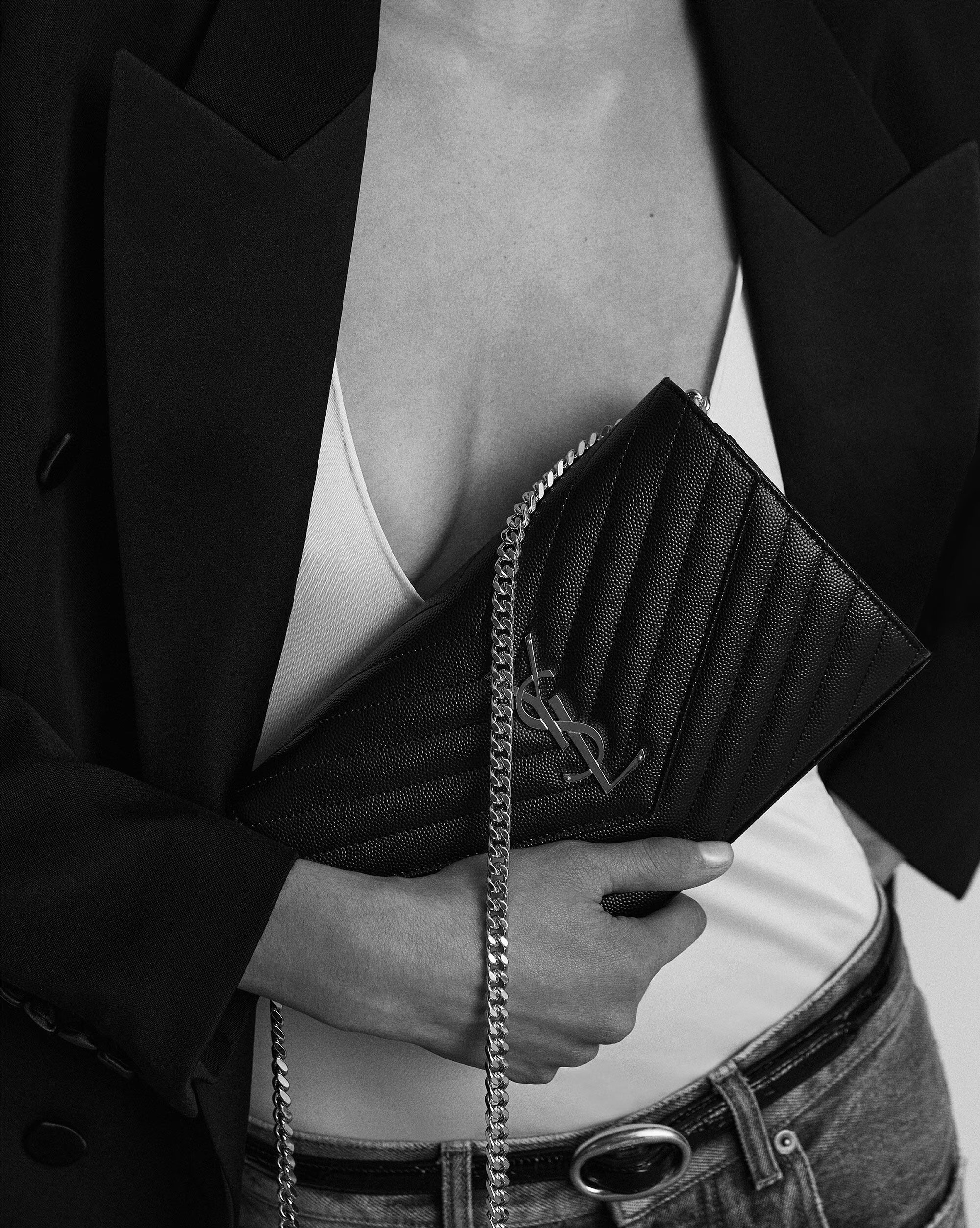 Cartera en piel capitoneada Mujer