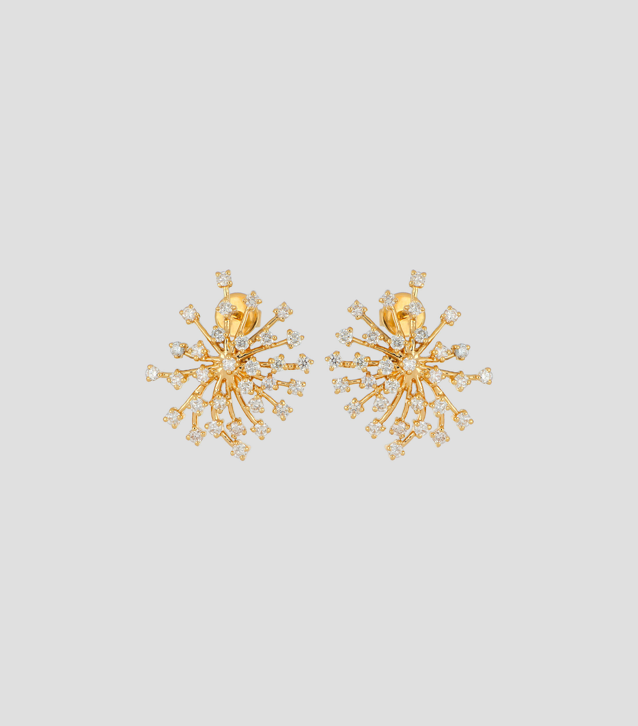 Broqueles en oro amarillo de 18 kilates con diamantes Mujer