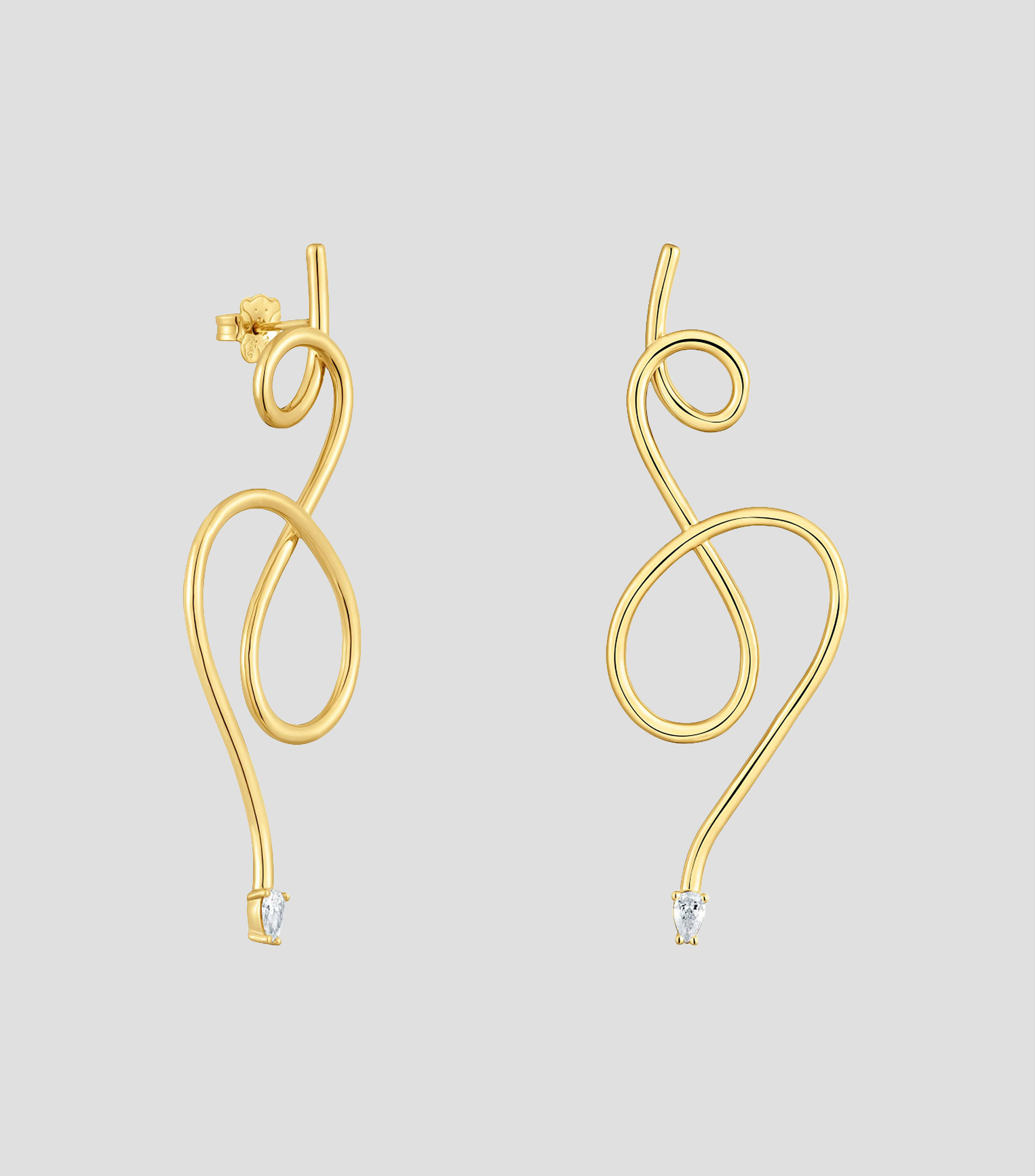 Aretes en plata Lio LGD con diamantes Mujer