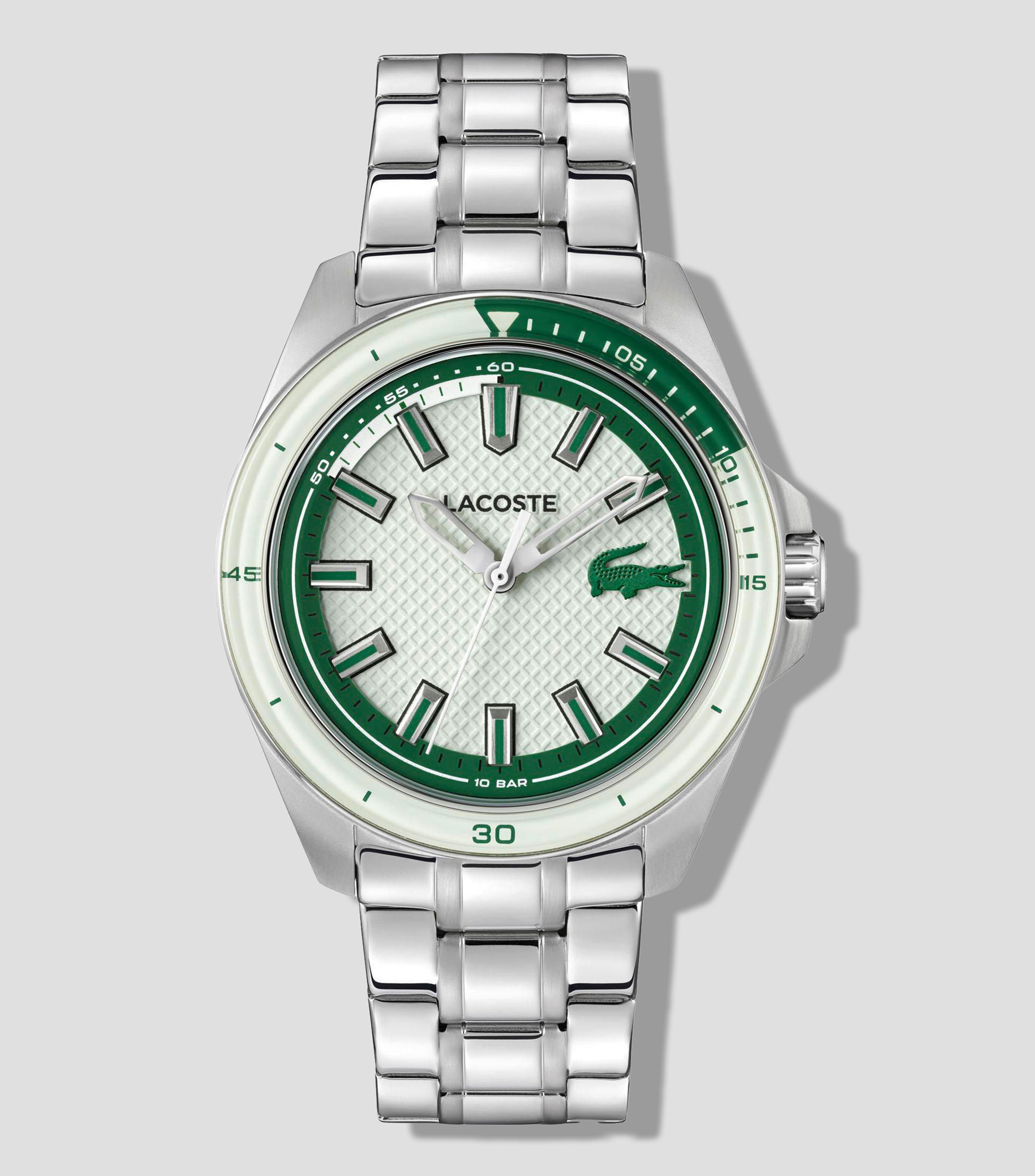 Reloj para Hombre Capbreton deportivo plateado, verde