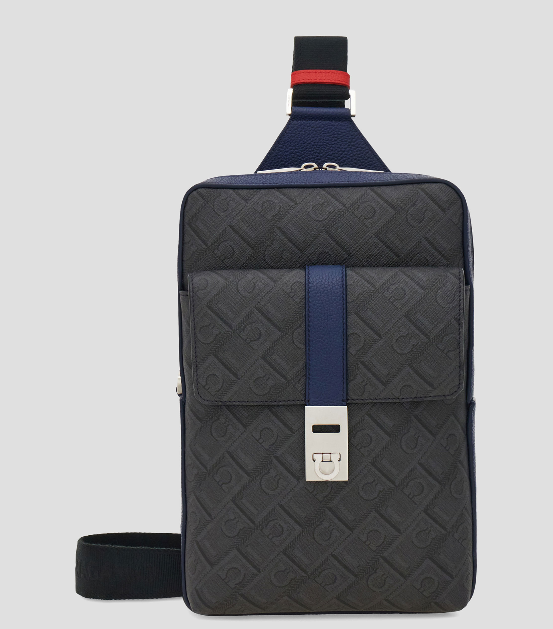 Bolso, tejido recubierto y piel de becerro martillada Hombre