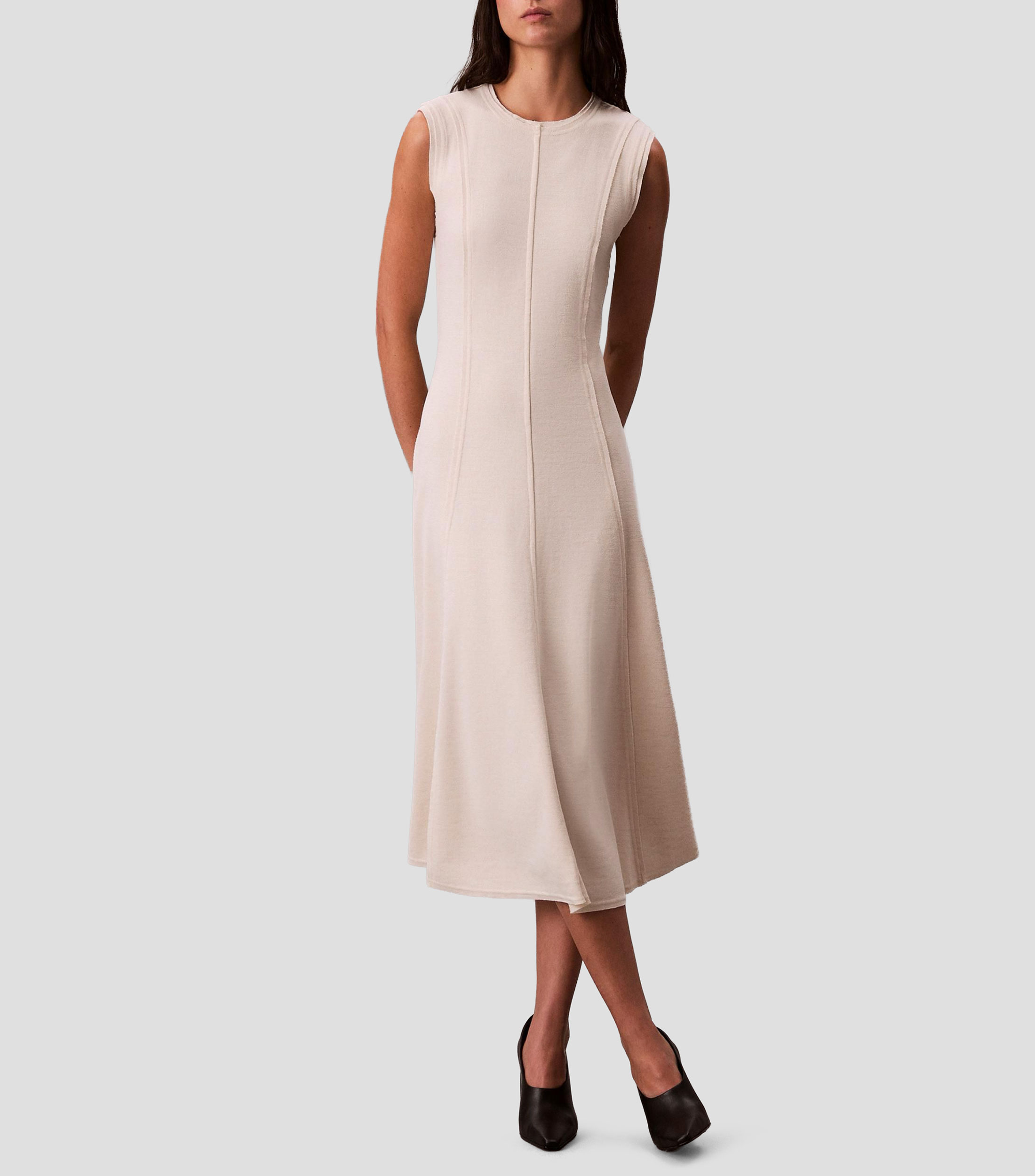 Vestido largo liso Mujer