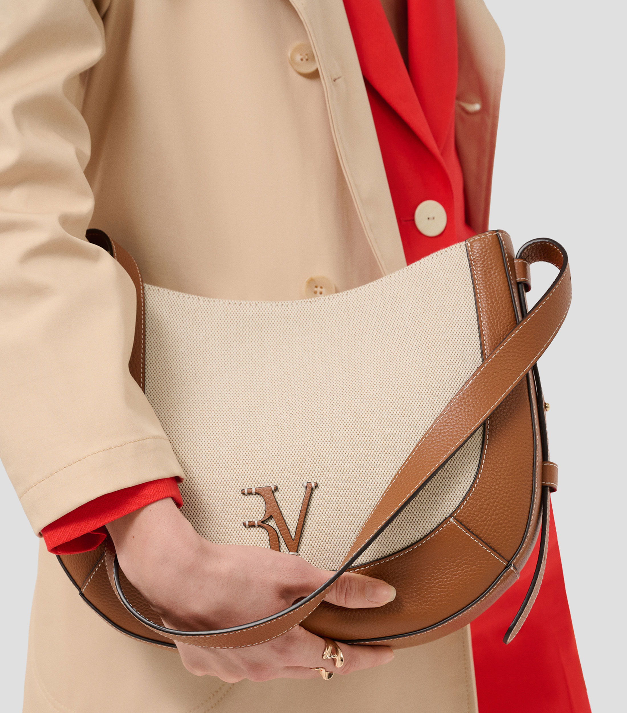 Bolsa hobo beige Lera liso Mujer
