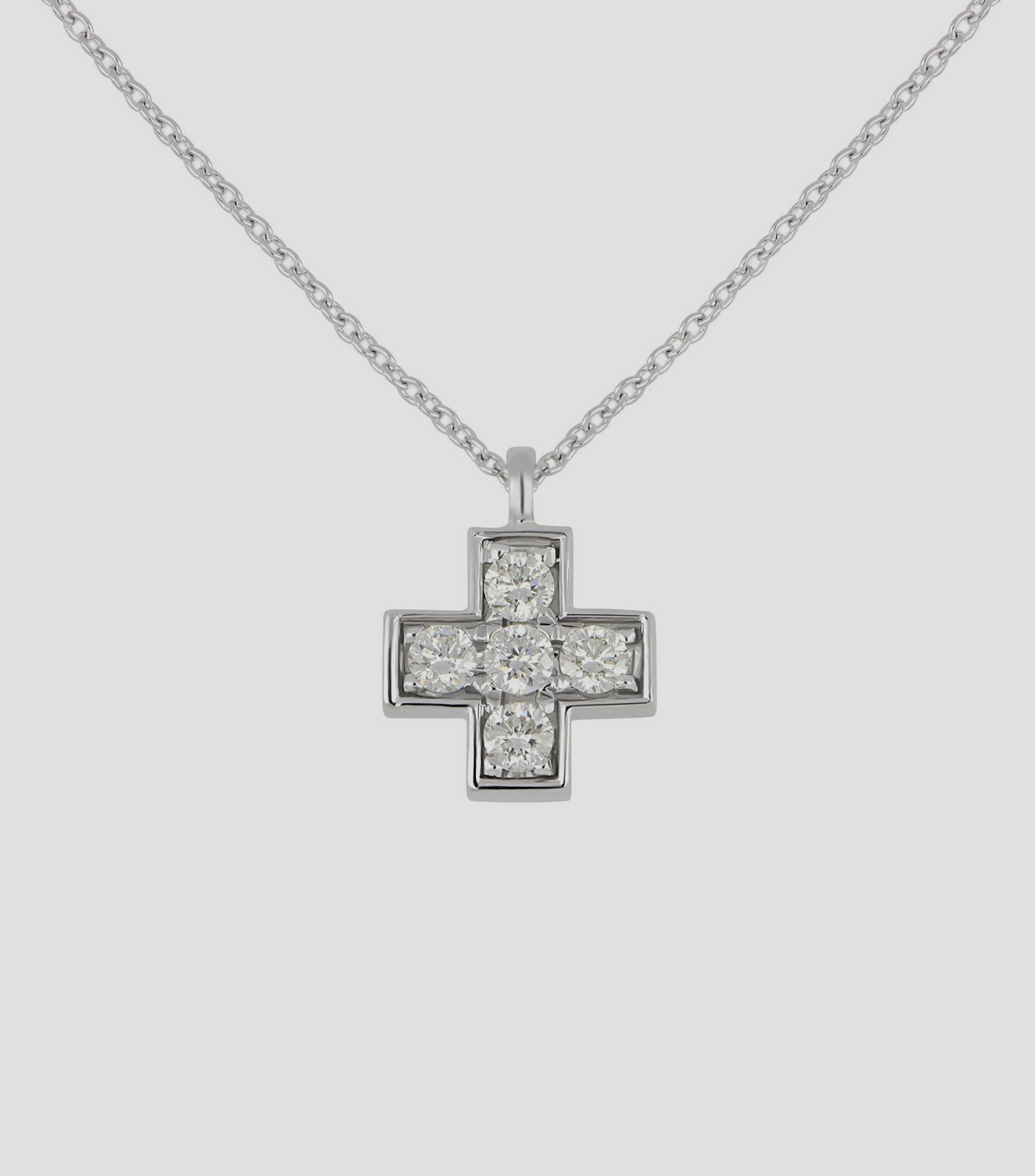 Gargantilla en oro blanco de 14 kilates con diamante Mujer