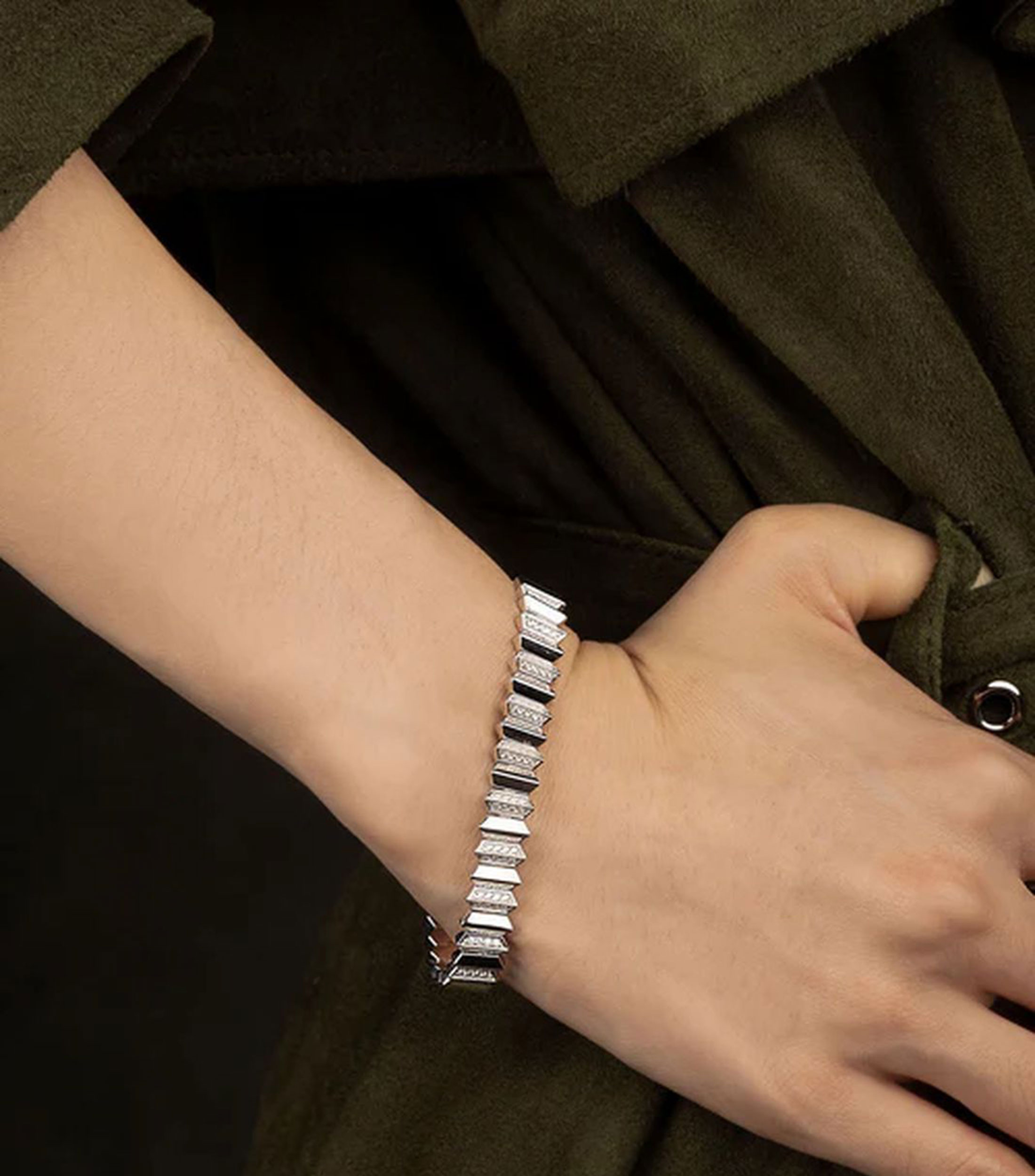 Pulsera en plata de primera ley con circonitas Mujer