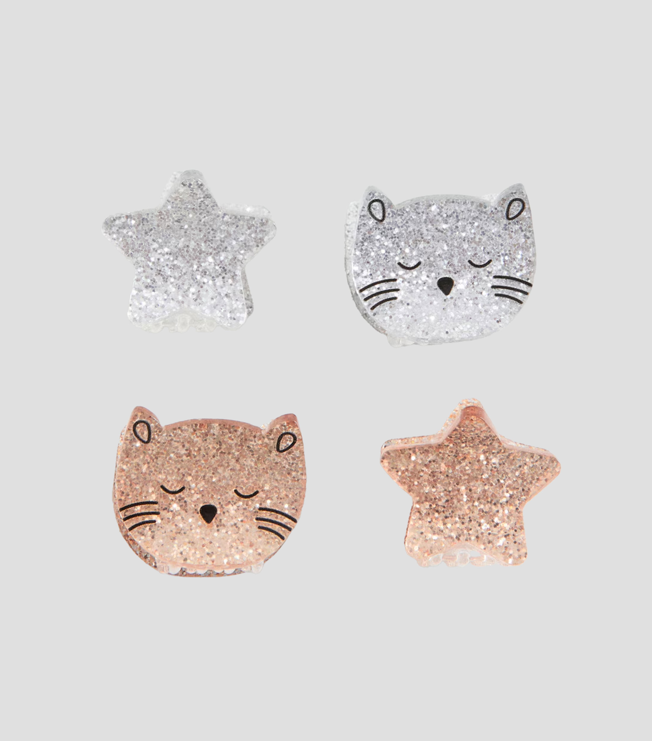Set 4 pinzas para cabello Niña