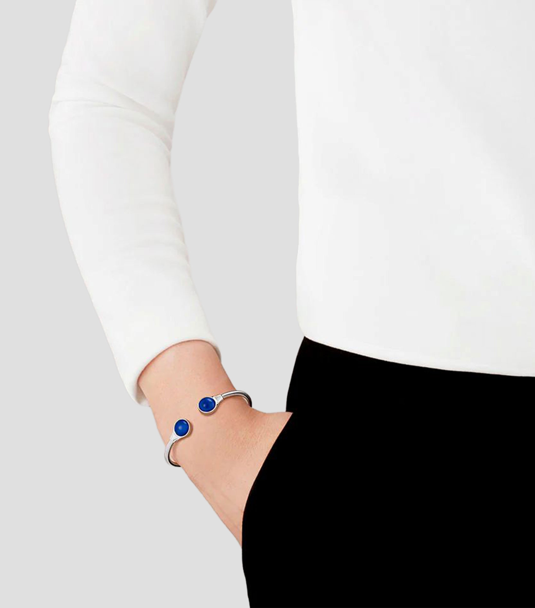 Brazalete abierto con cristal Cabochon Mujer