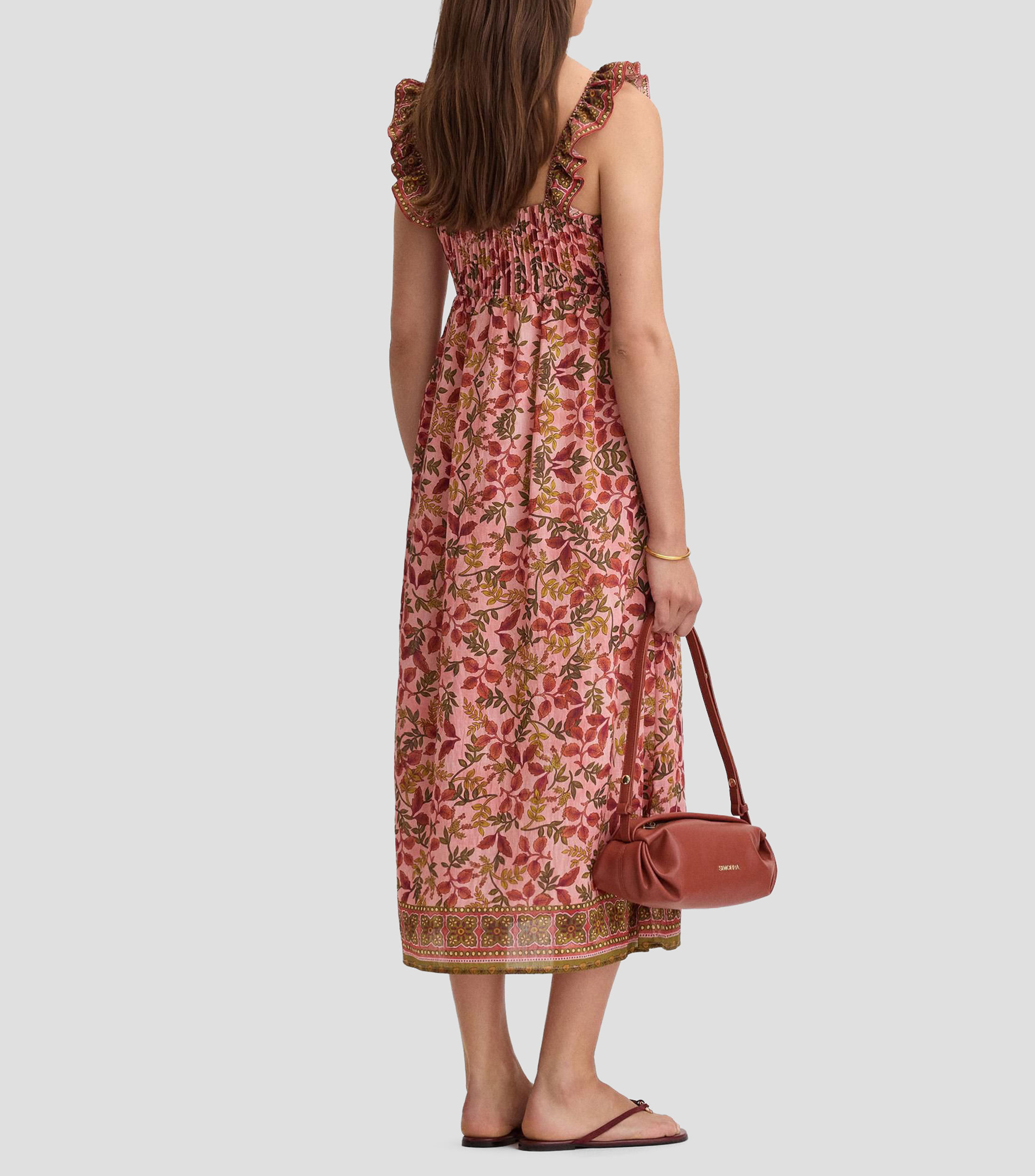 Vestido midi estampado Mujer