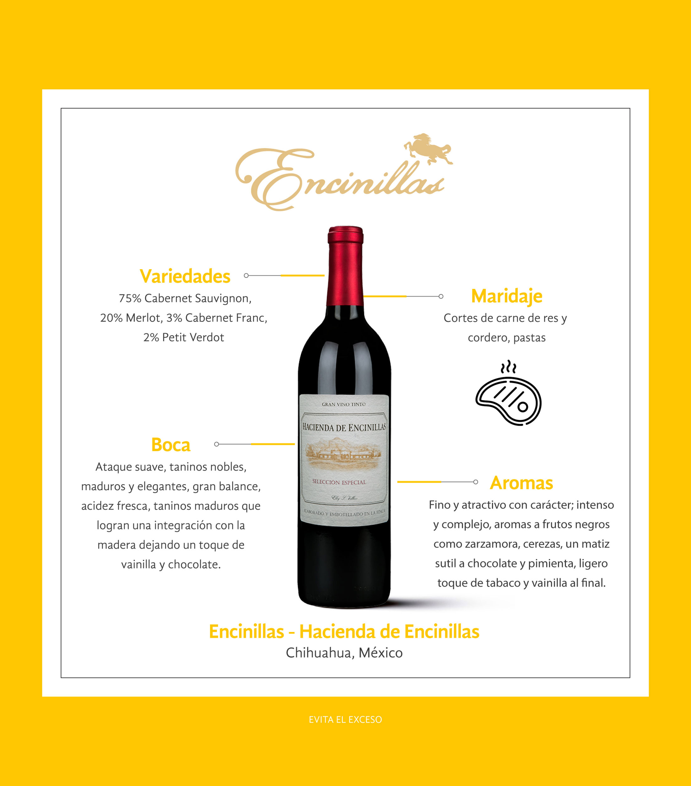 Vino Tinto Ensamble Hacienda de Encinillas, México, 750 ml