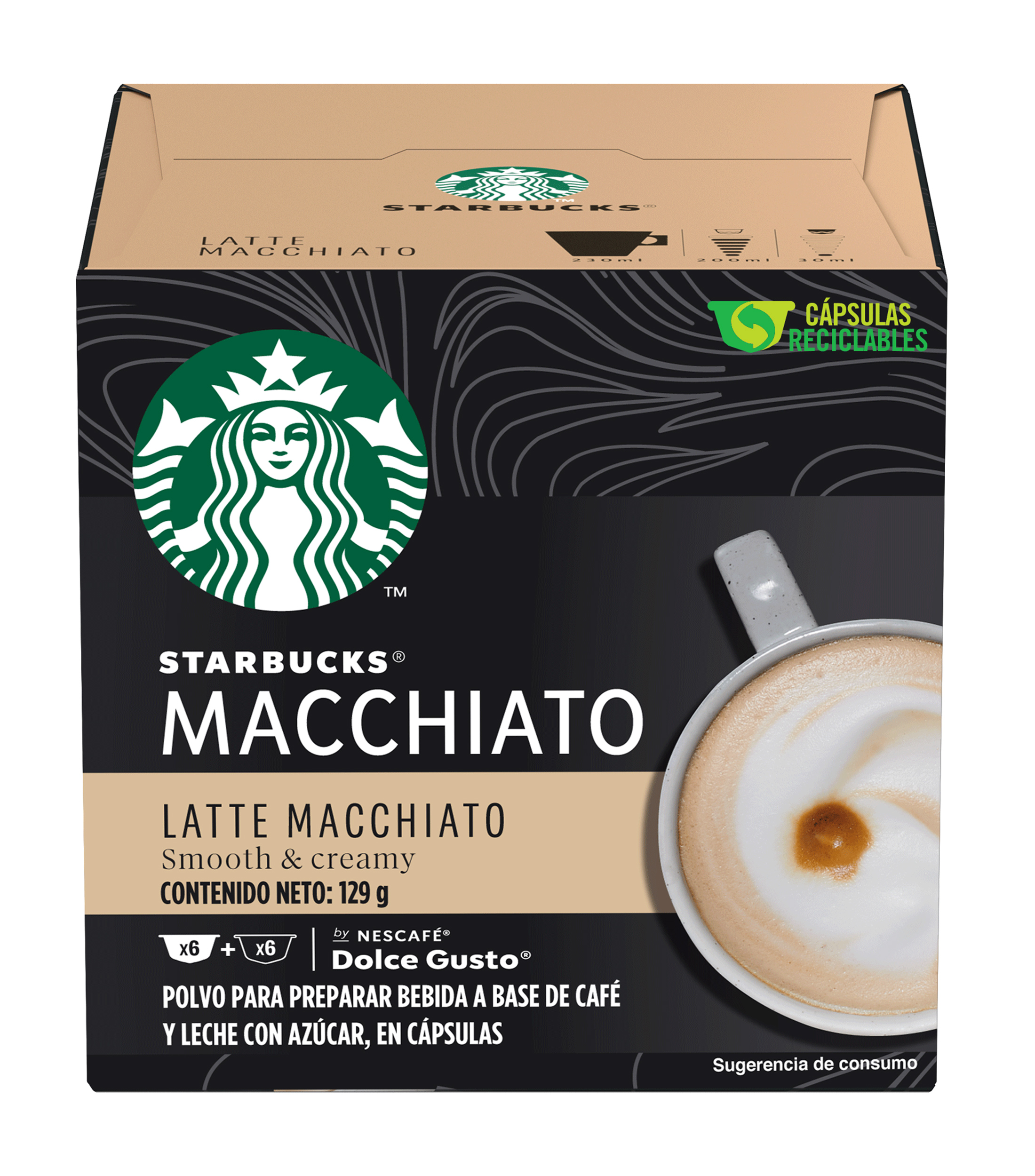 Starbucks Cápsulas Reciclables - Café Latte Macchiato, 129 g - El Palacio  de Hierro
