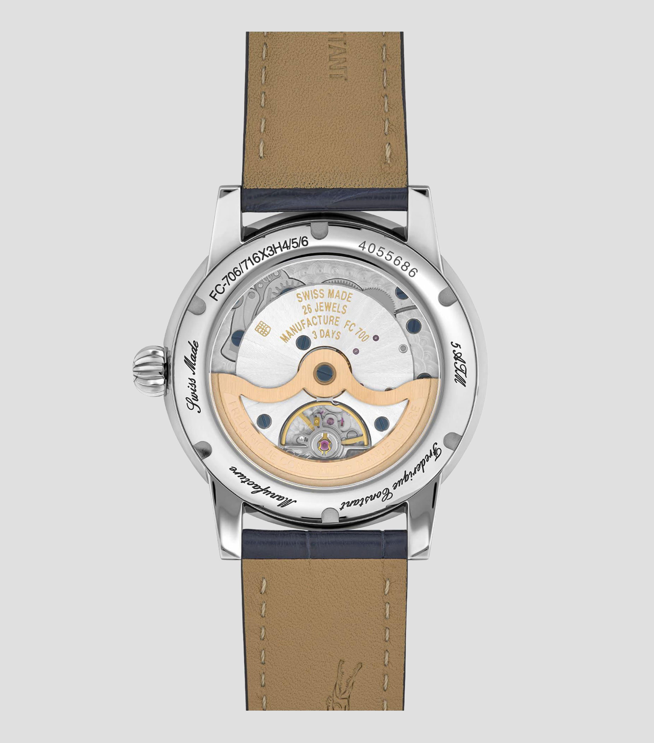 Reloj para Hombre Manufacture Moonphase casual plateado