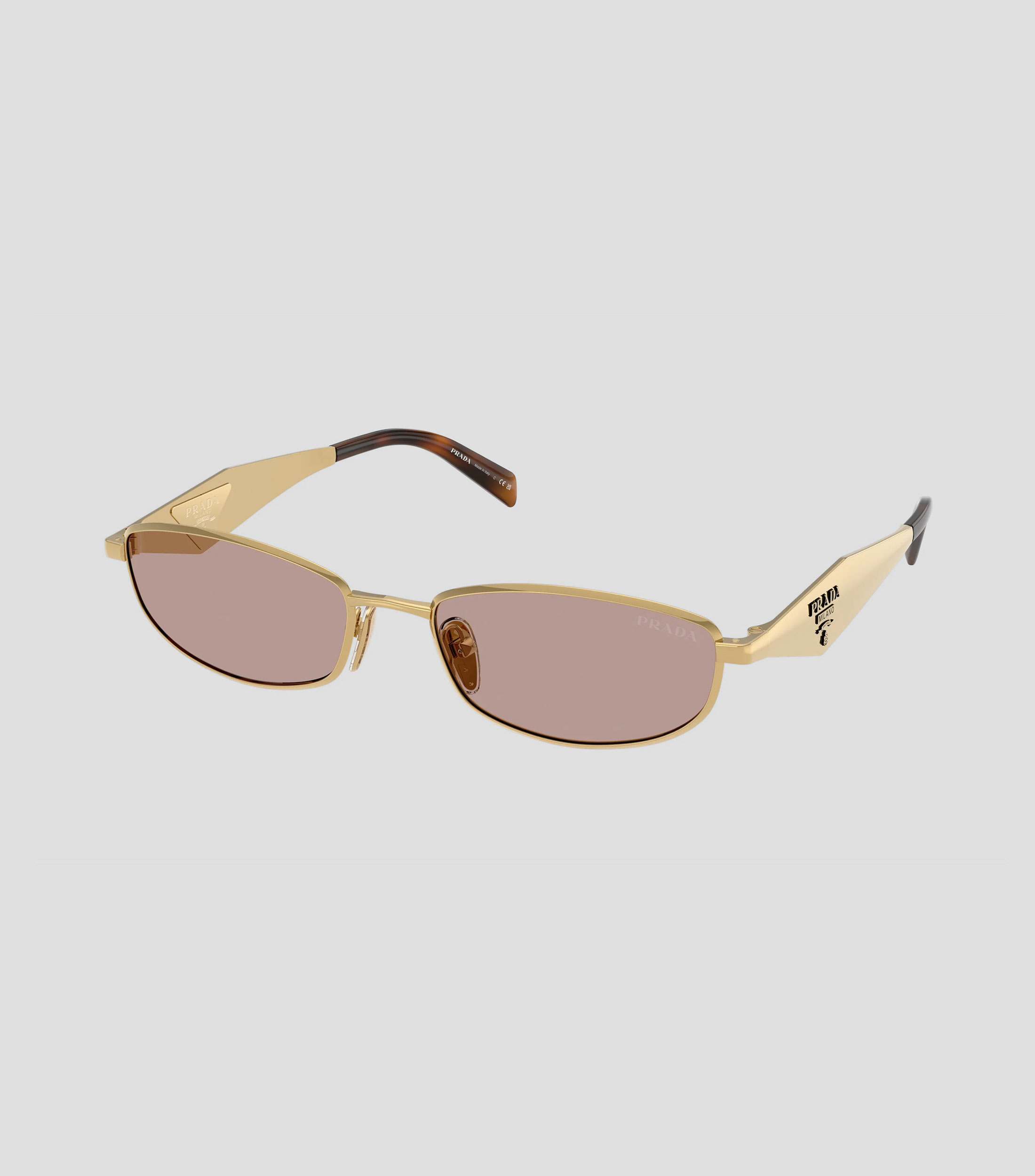 Lentes de sol ovalados dorado Mujer