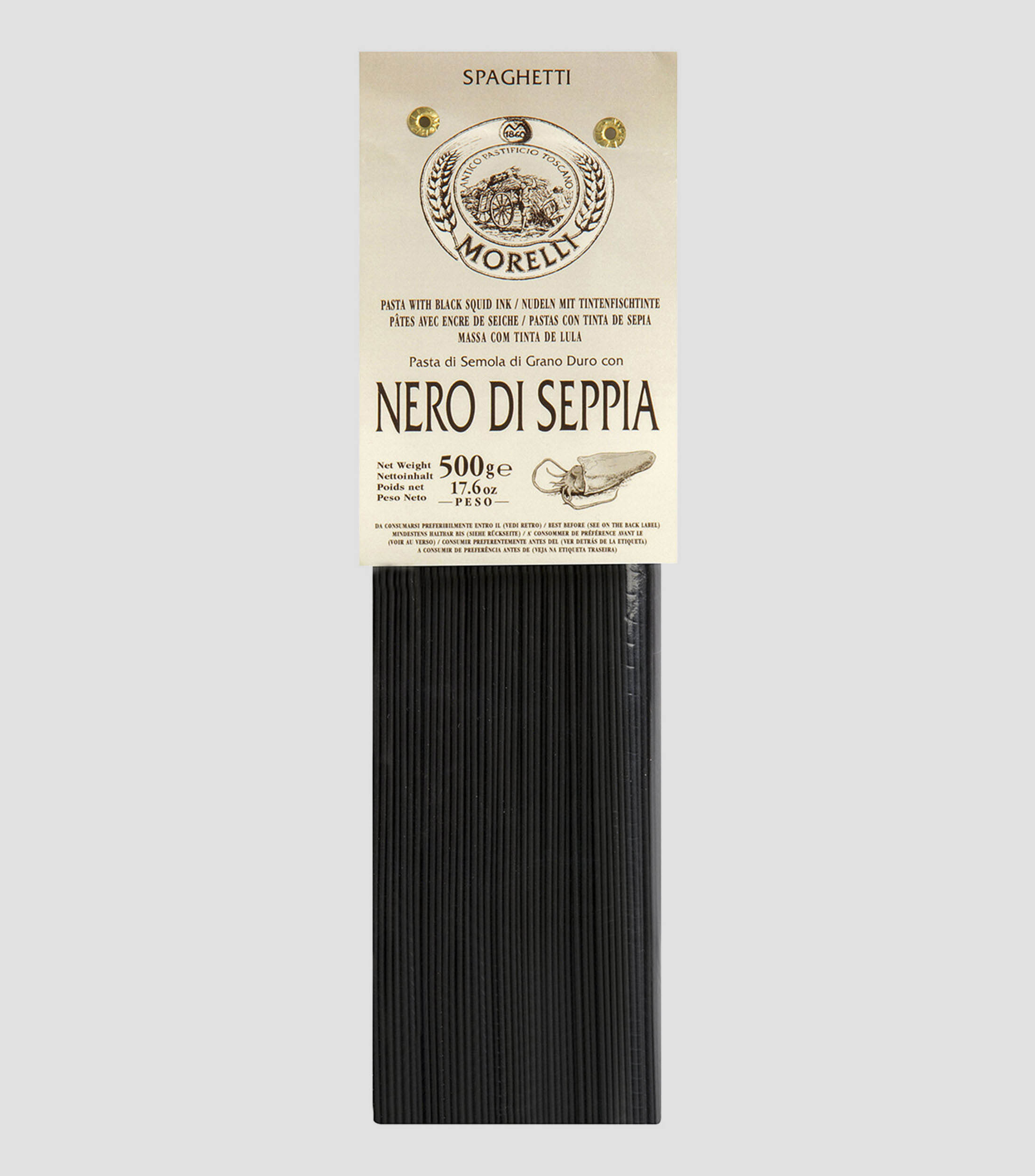 Pasta Spaghetti Sémola de Trigo duro con Tinta de Sepia, 500 g