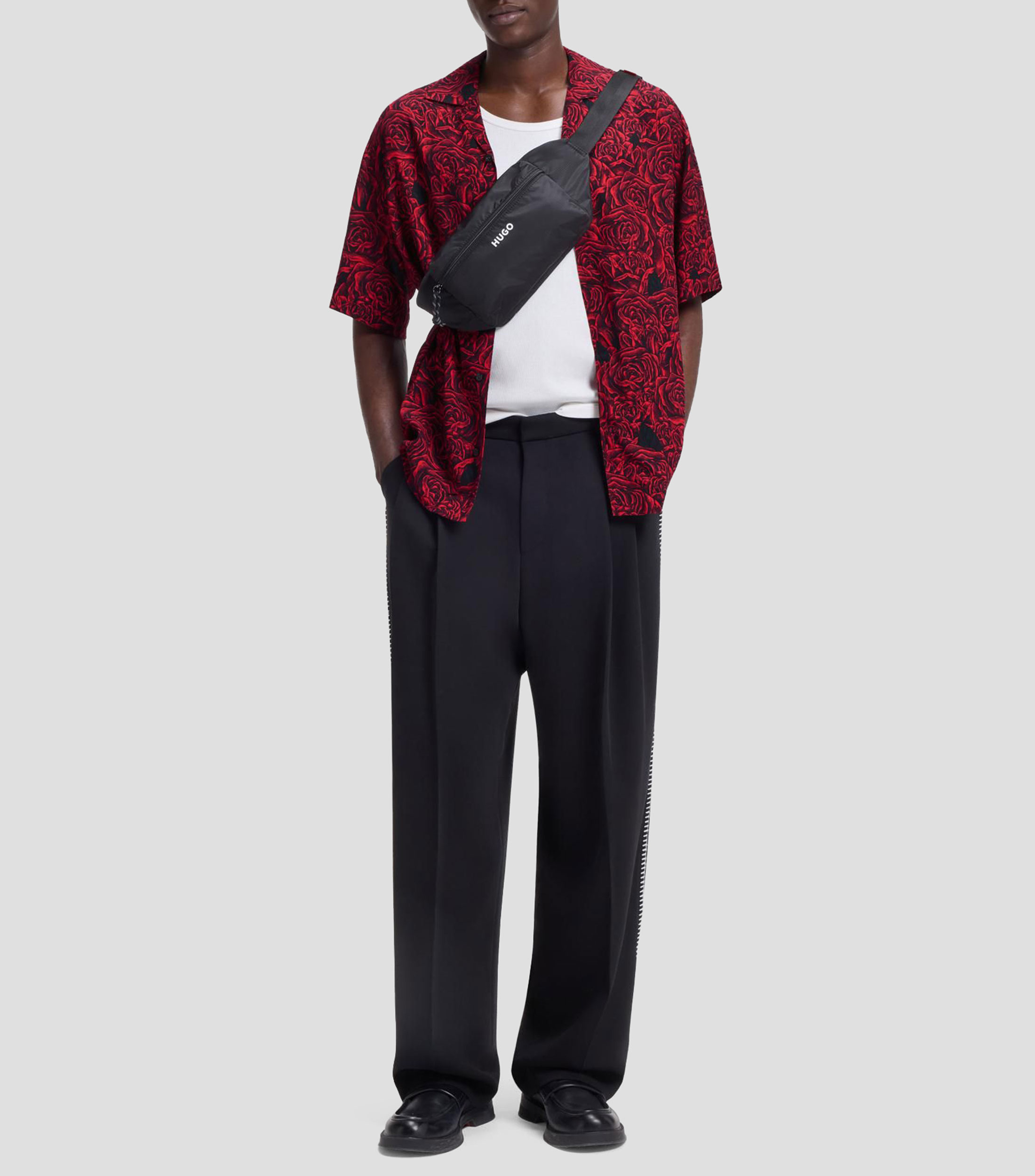 Camisa oversized con estampado digital Hombre