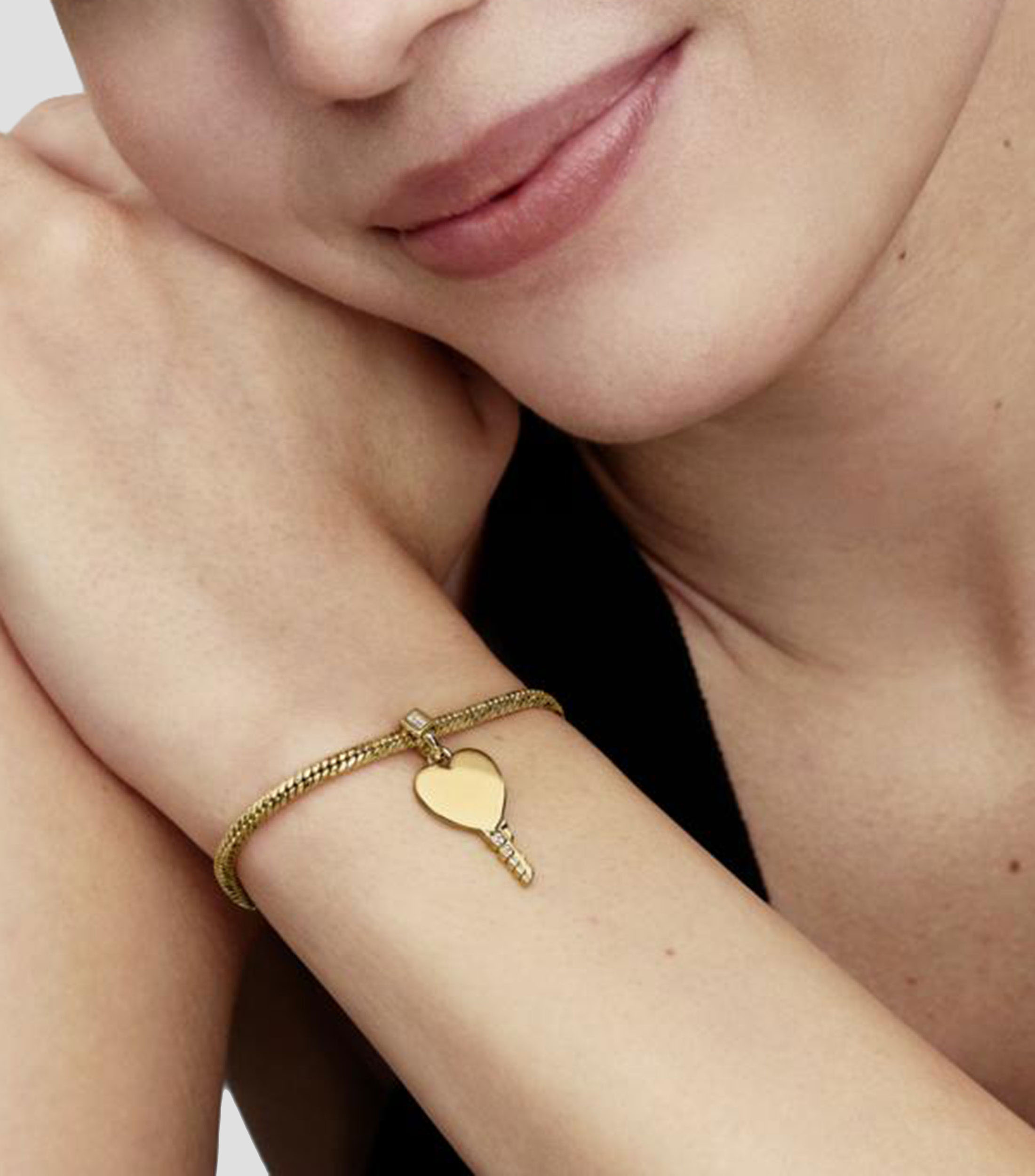 Dije en plata Heart Key Mujer