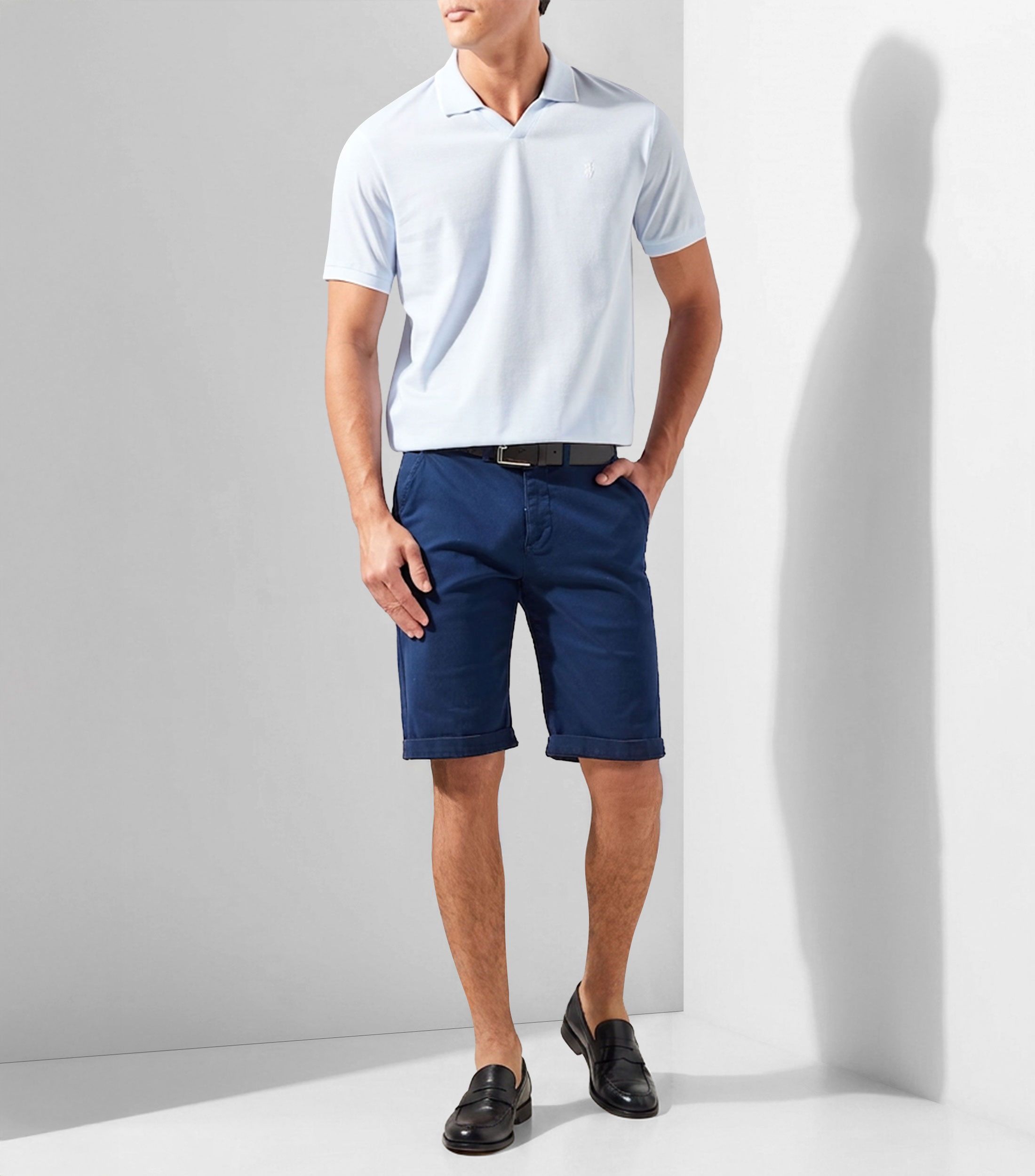 Playera tipo polo manga corta lisa Hombre