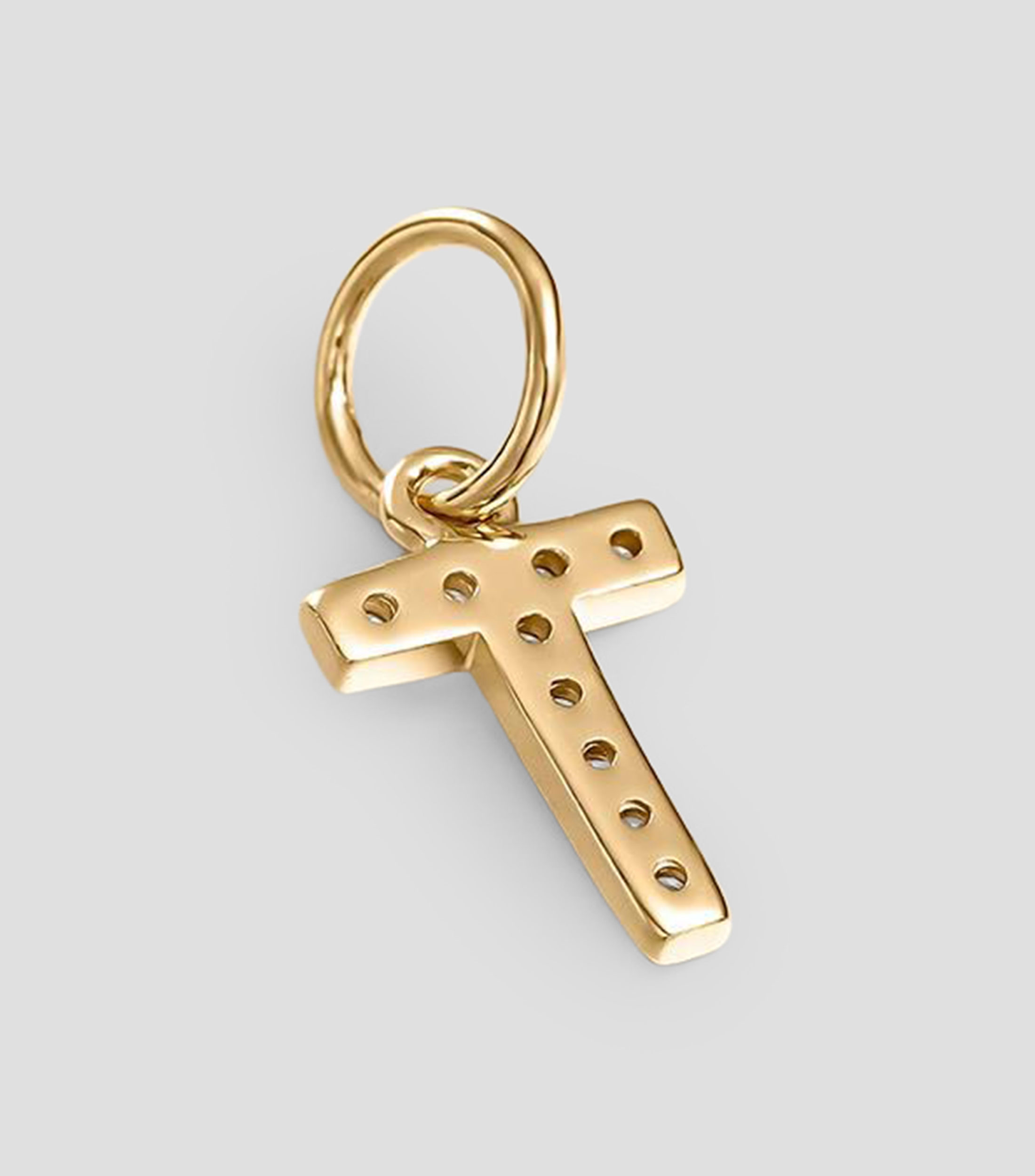 Charm letra "T" en plata .925 con topacio blanco Mujer