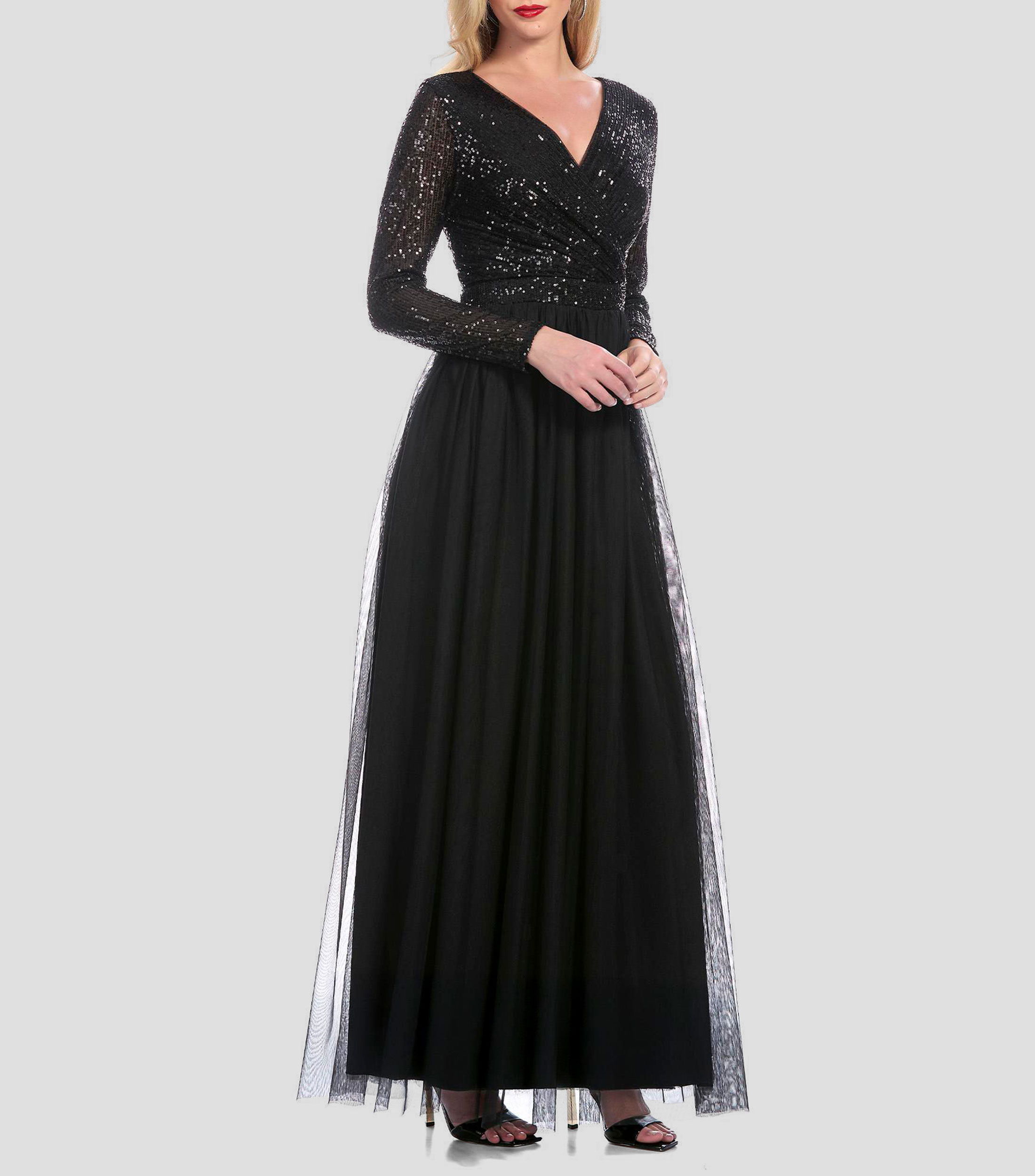 Vestido de fiesta largo manga larga fantasía Mujer
