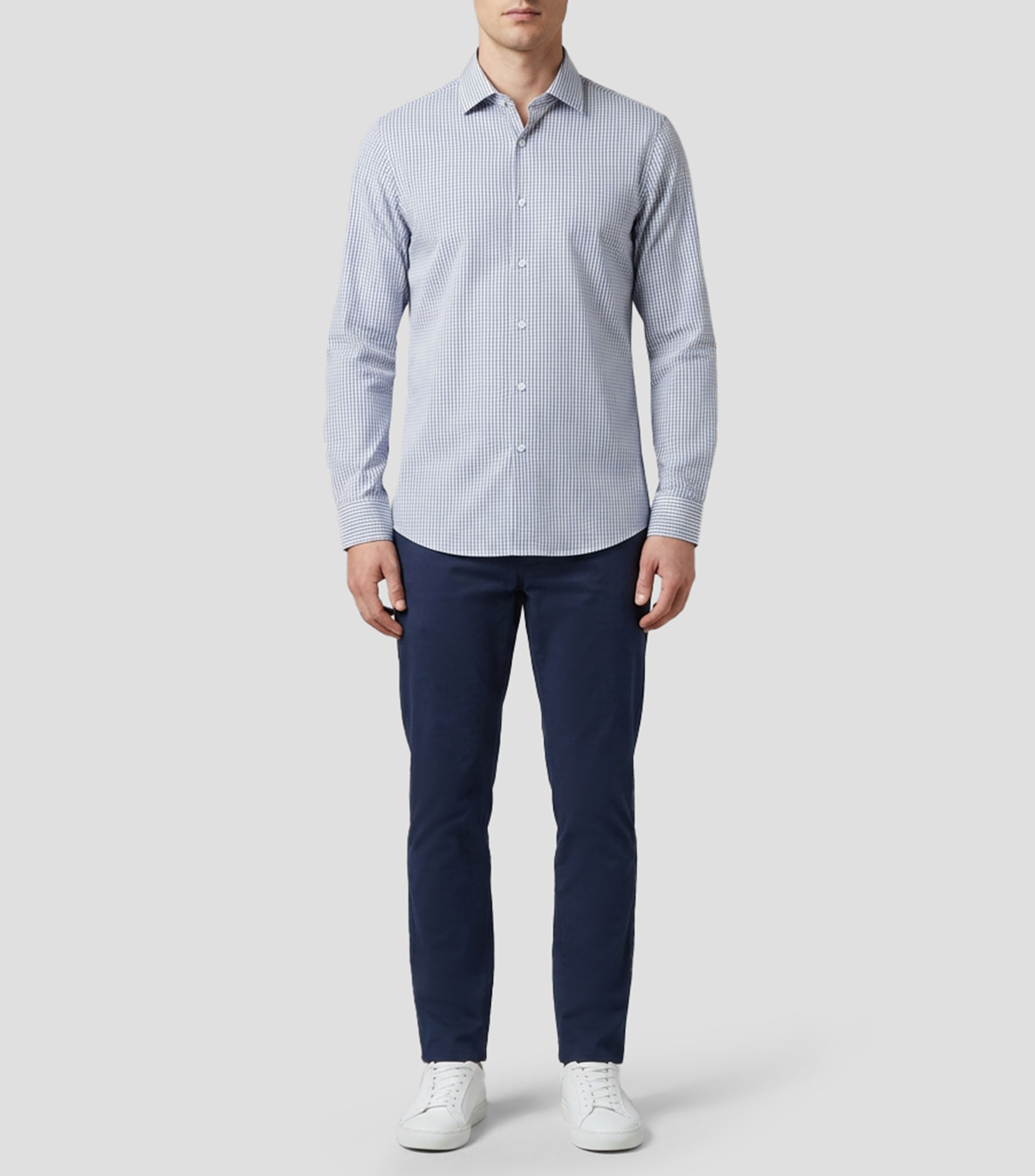 Camisa de vestir cuadros manga larga Hombre