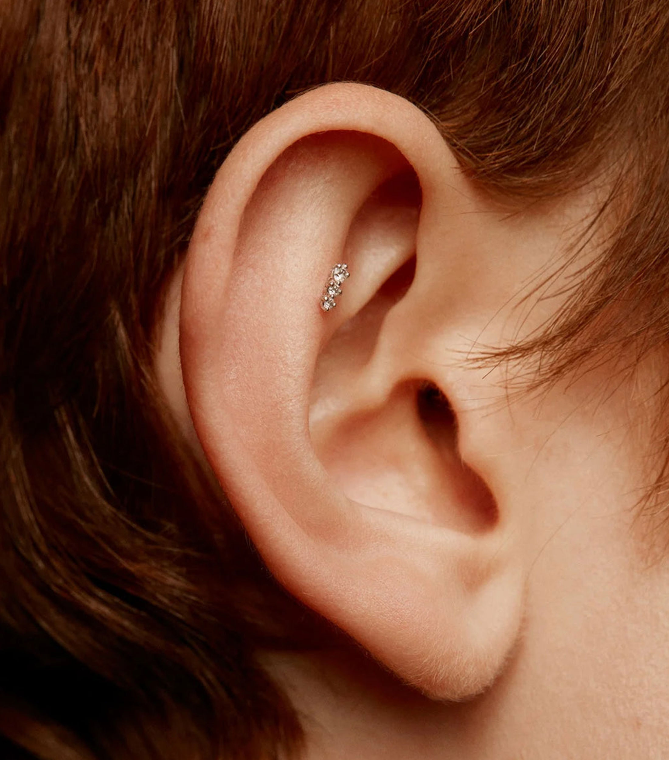 Arete en oro blanco de 18 kilates con diamantes Les Delicieux Mujer