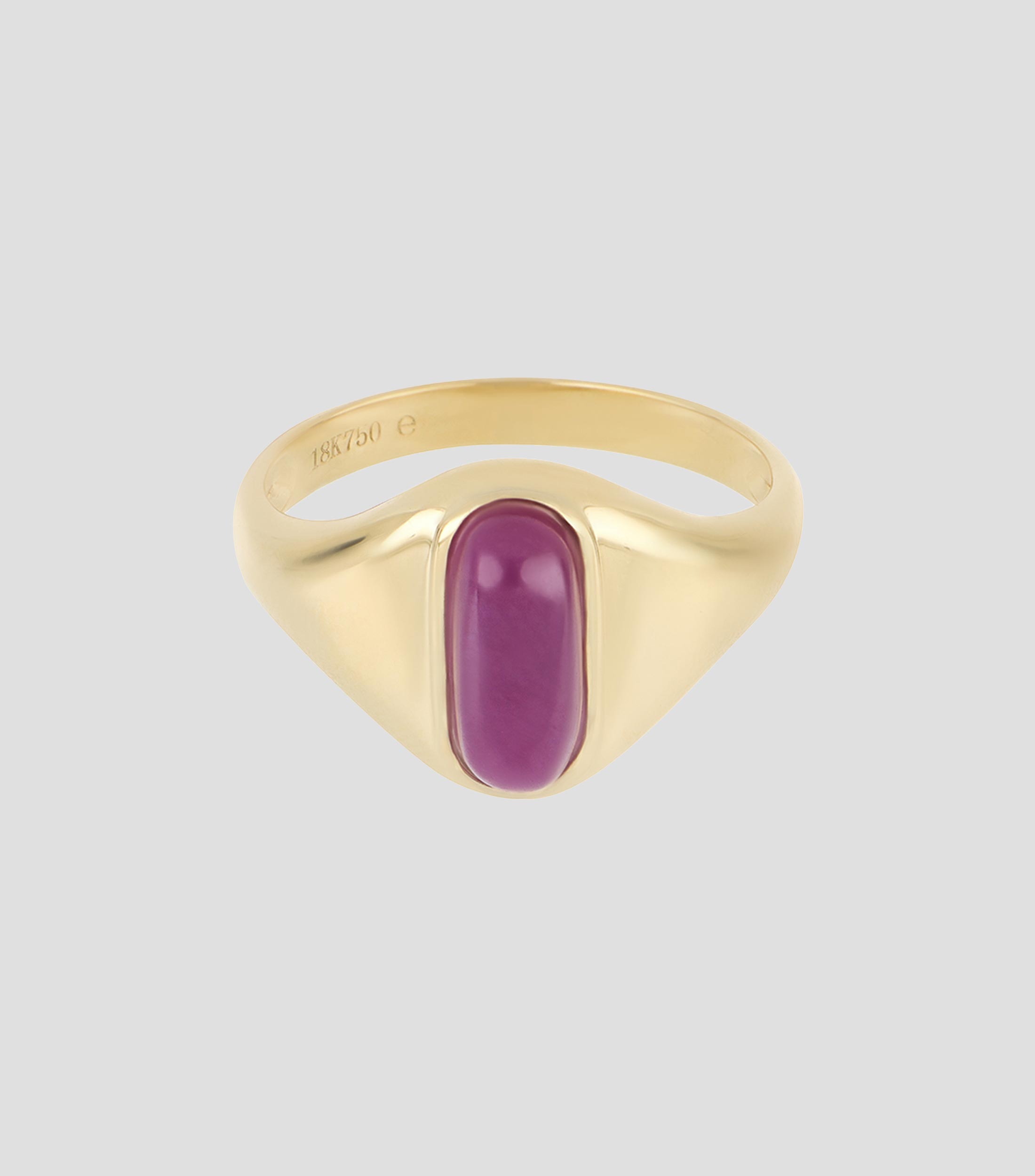 Anillo en oro amarillo de 18 kilates con rubí Mujer