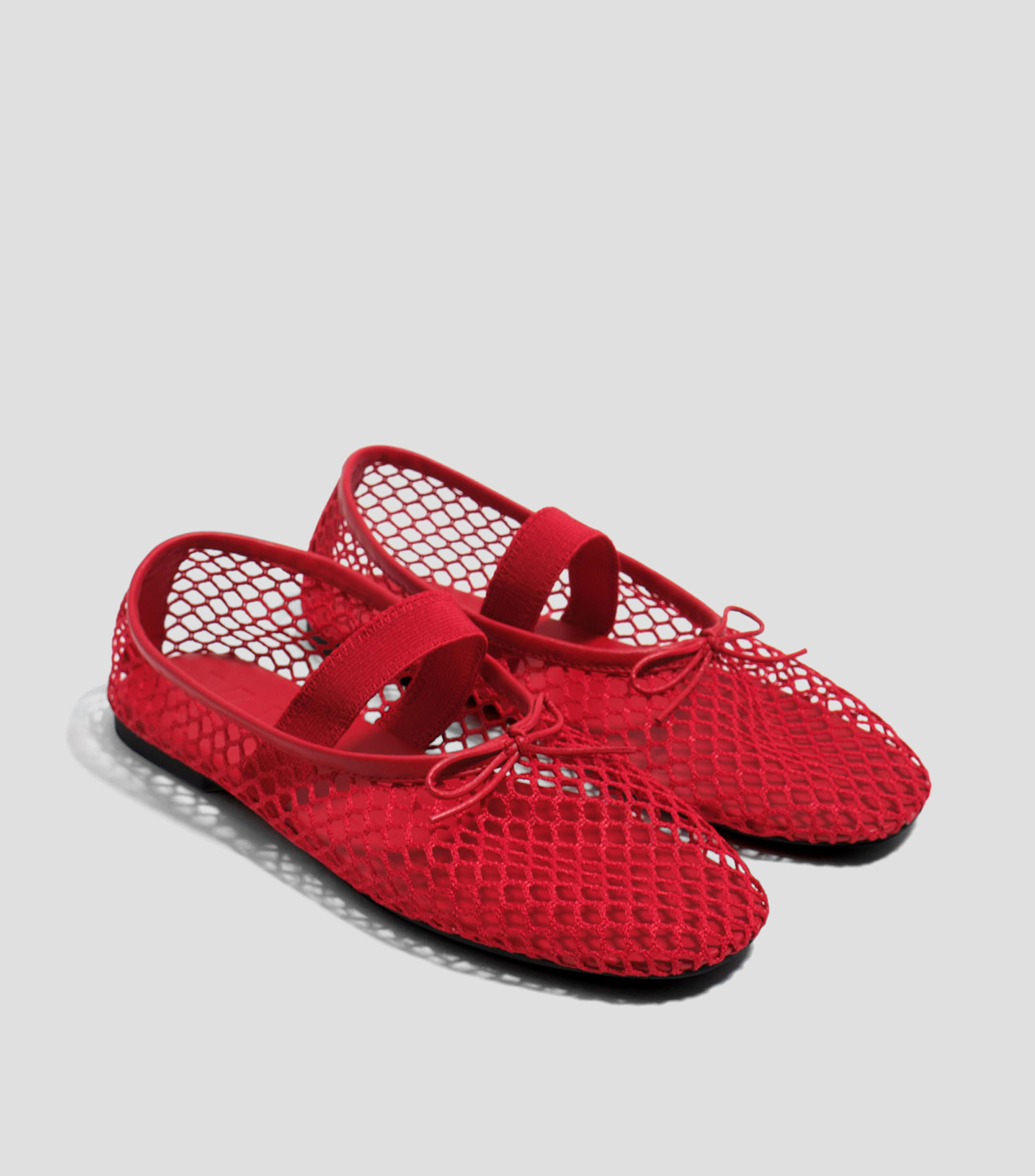 Flats rejilla roja Mujer