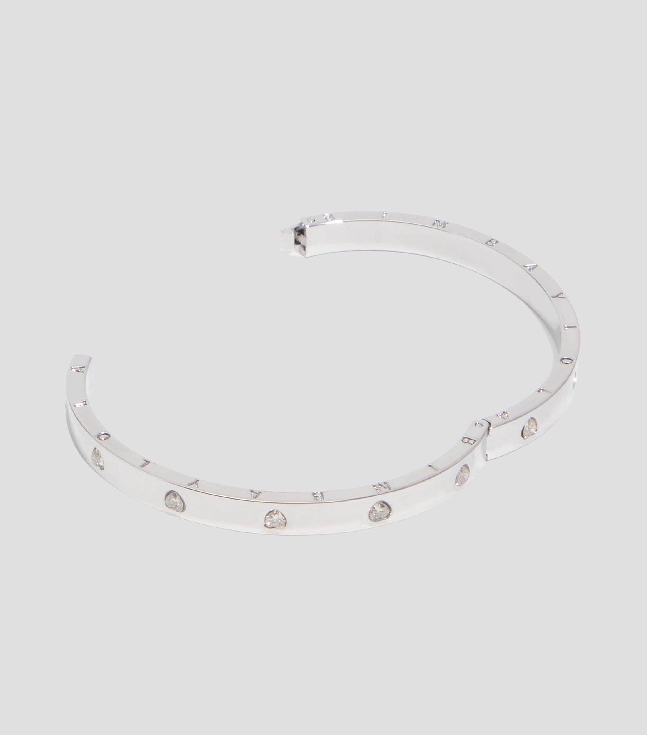 Pulsera cristales corazón plateada Mujer