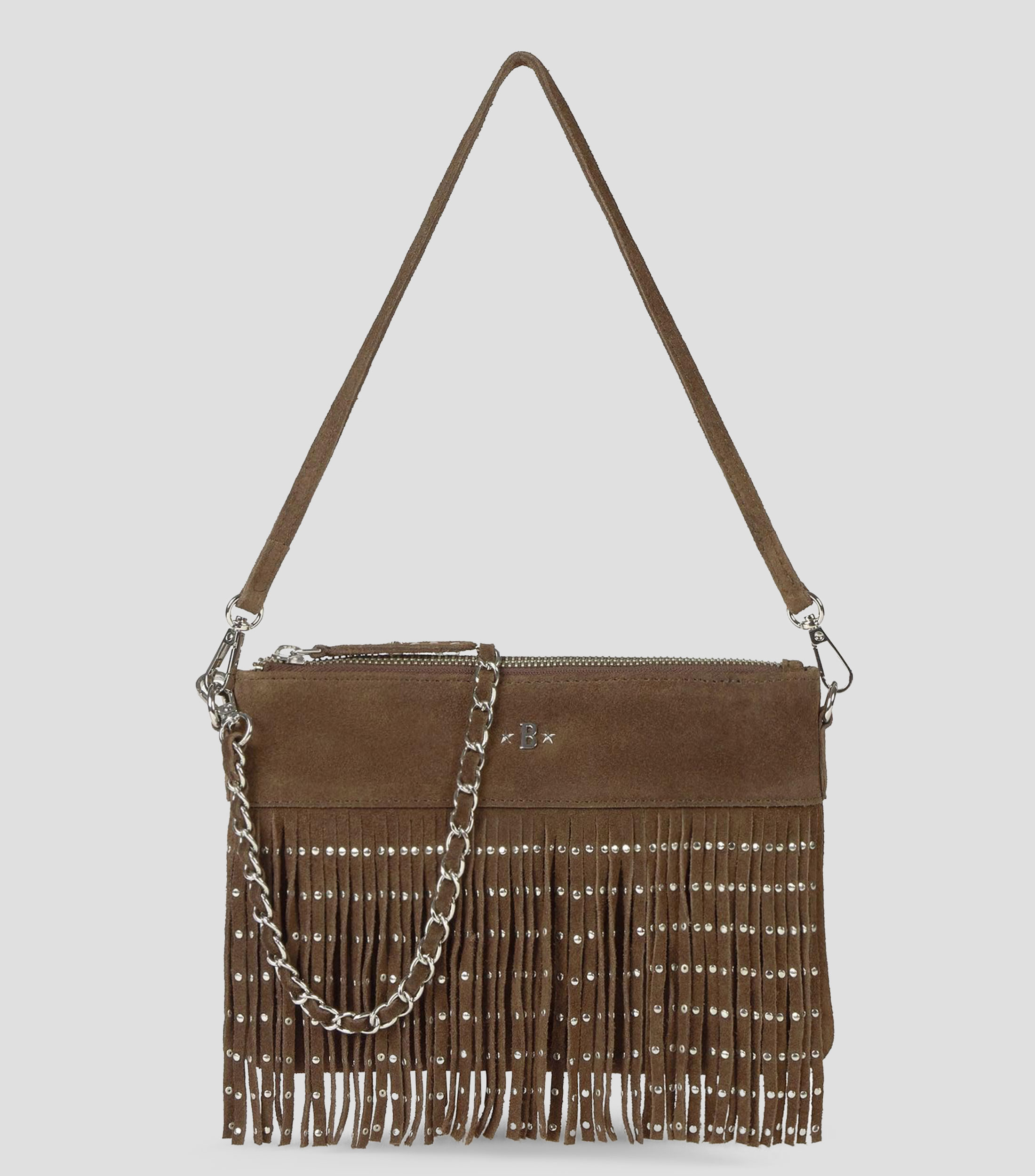 Bolsa Shoulder en piel liso Mujer