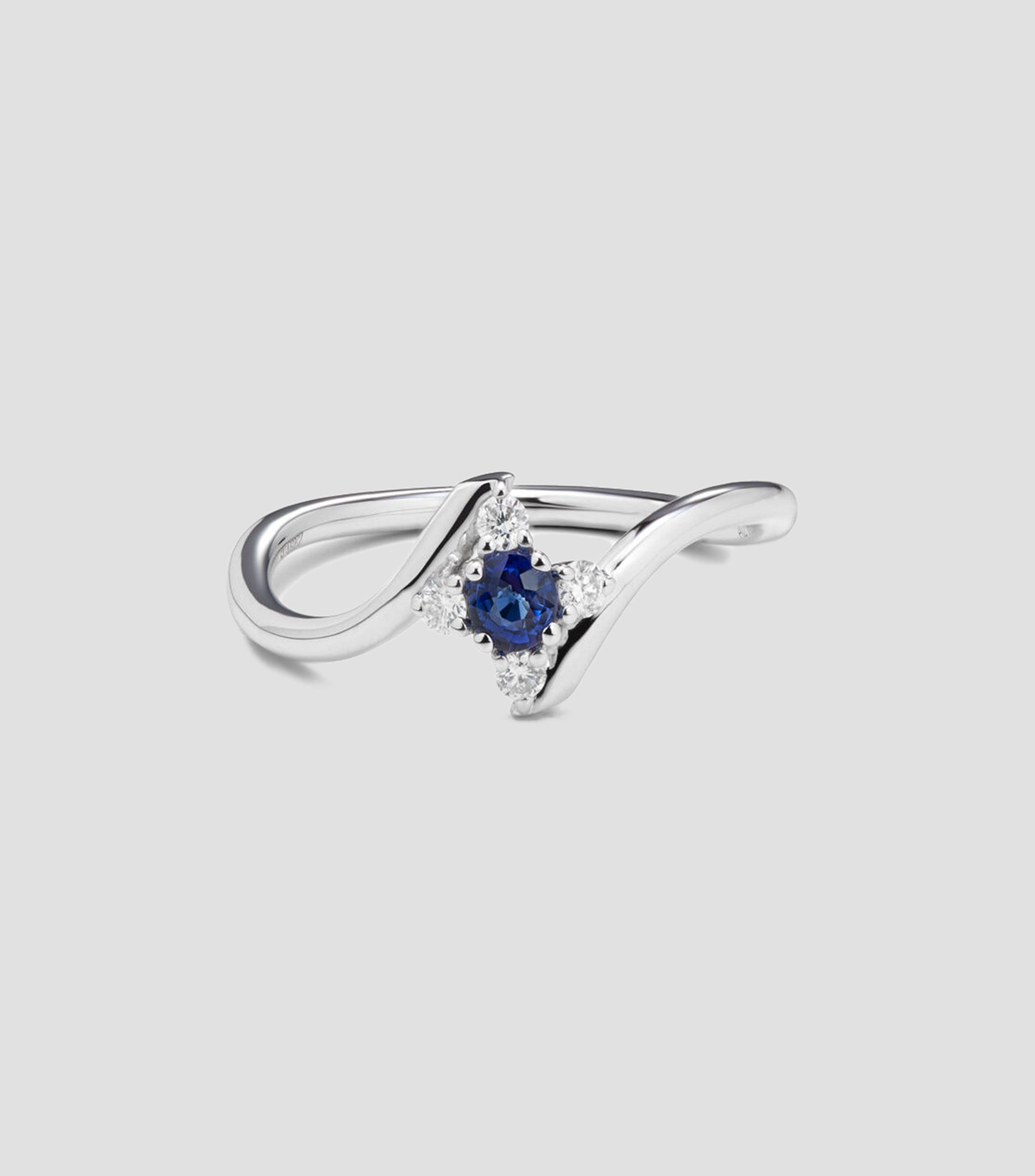 Anillo en Oro blanco de 18 Kilates Saiph con Zafiro Mujer