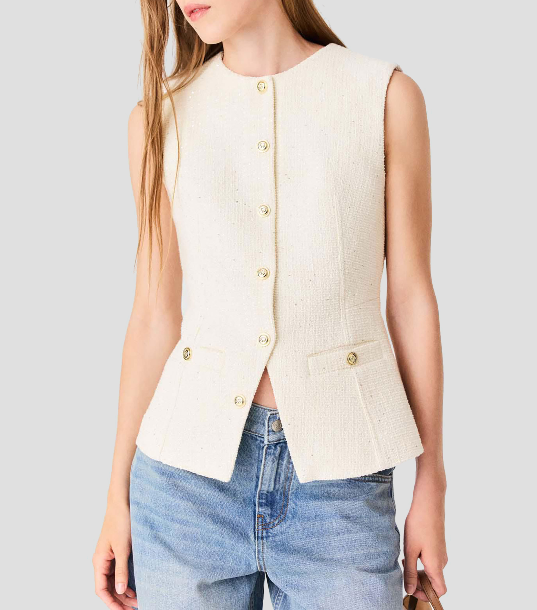 Chaleco con botones Mujer