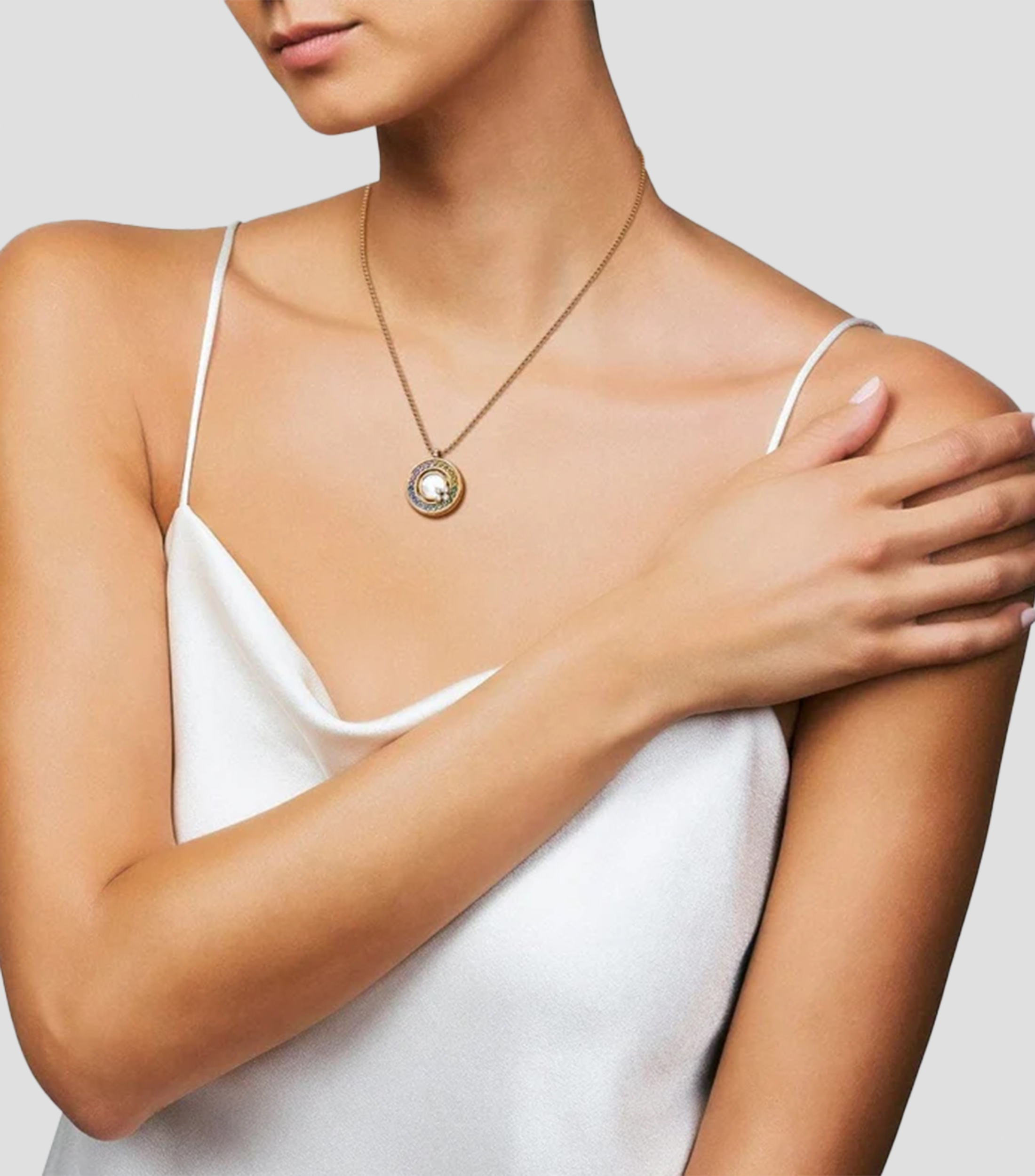 Collar en oro rosa de 18 kilates con diamantes y zafiros Love In Verona Mujer