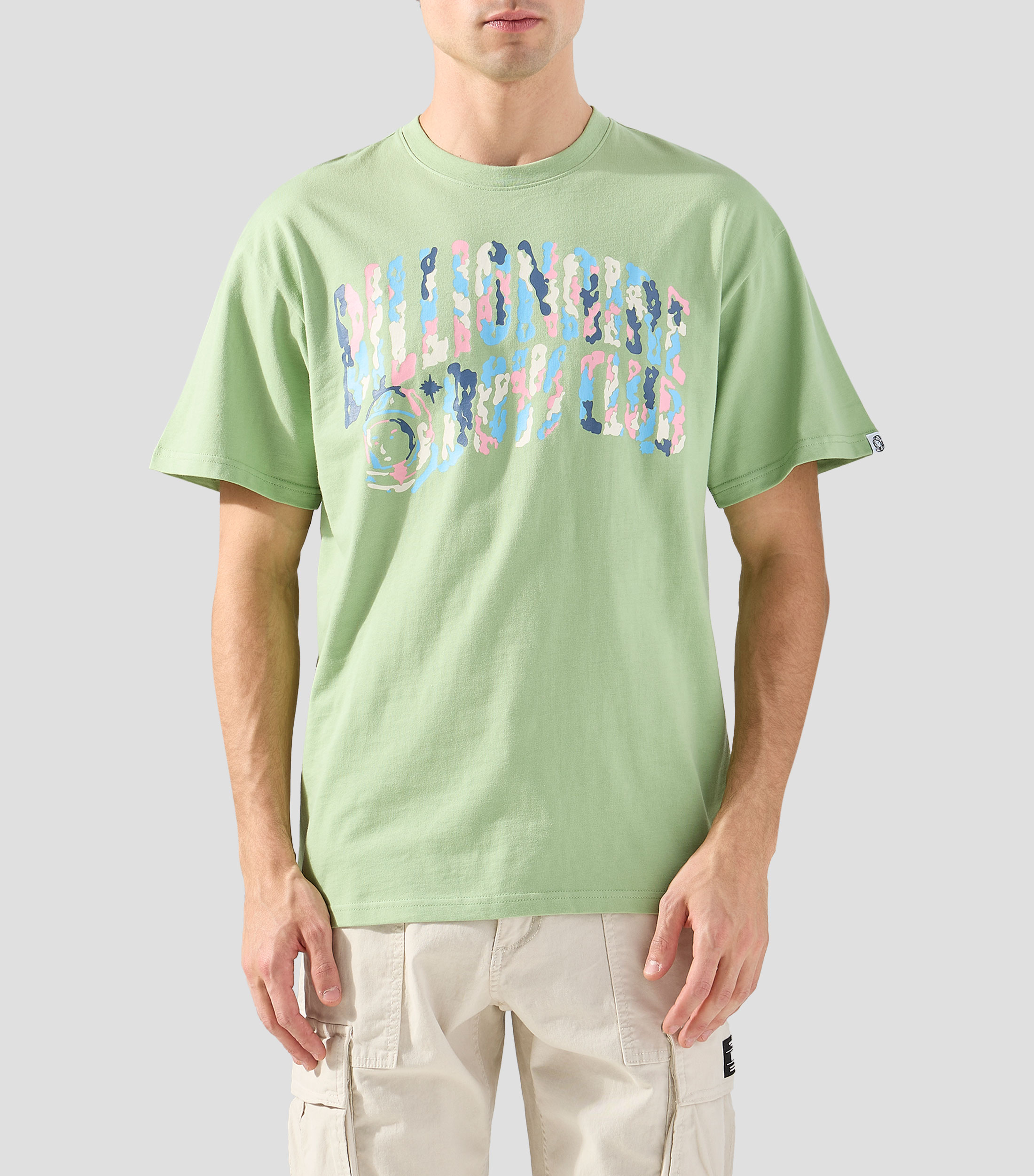 Playera de cuello redondo con manga corta estampada Hombre