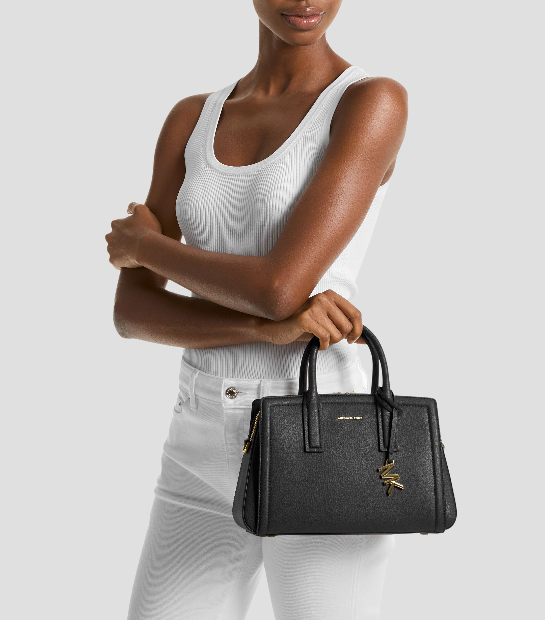 Bolsa Satchel lisa en piel Mujer