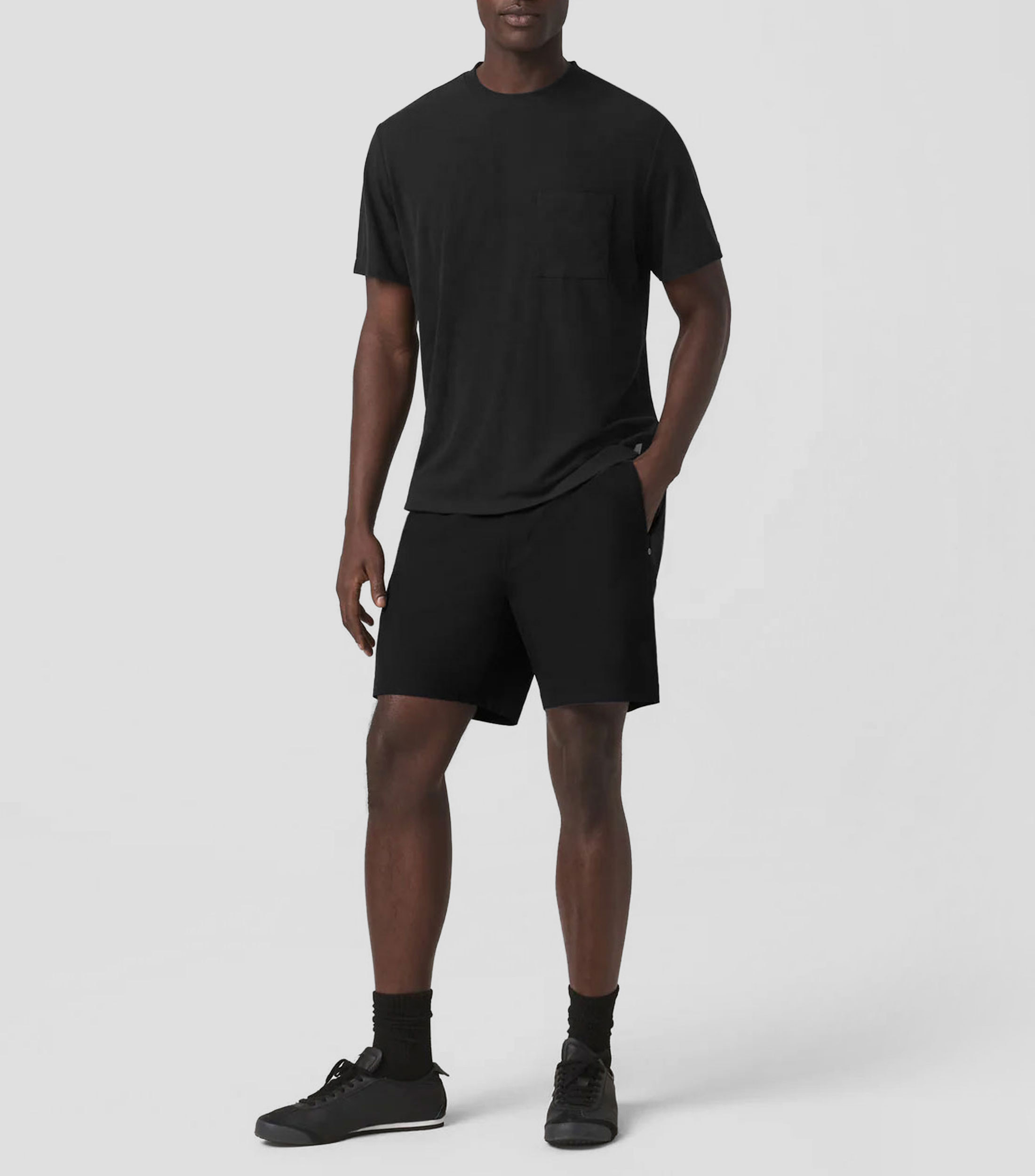 Playera deportiva cuello redondo manga corta lisa Hombre