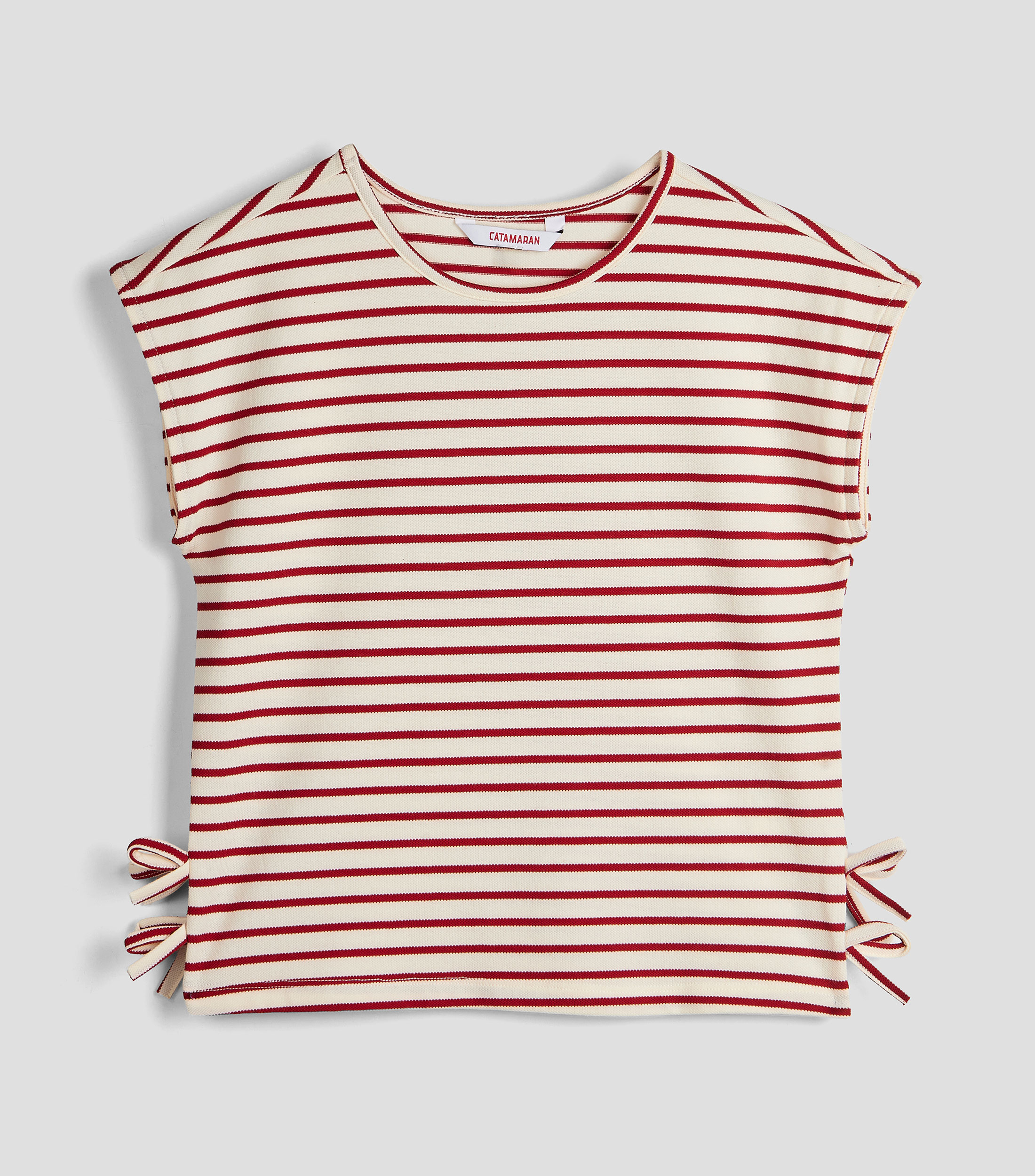 Playera cuello redondo sin mangas a rayas Niña