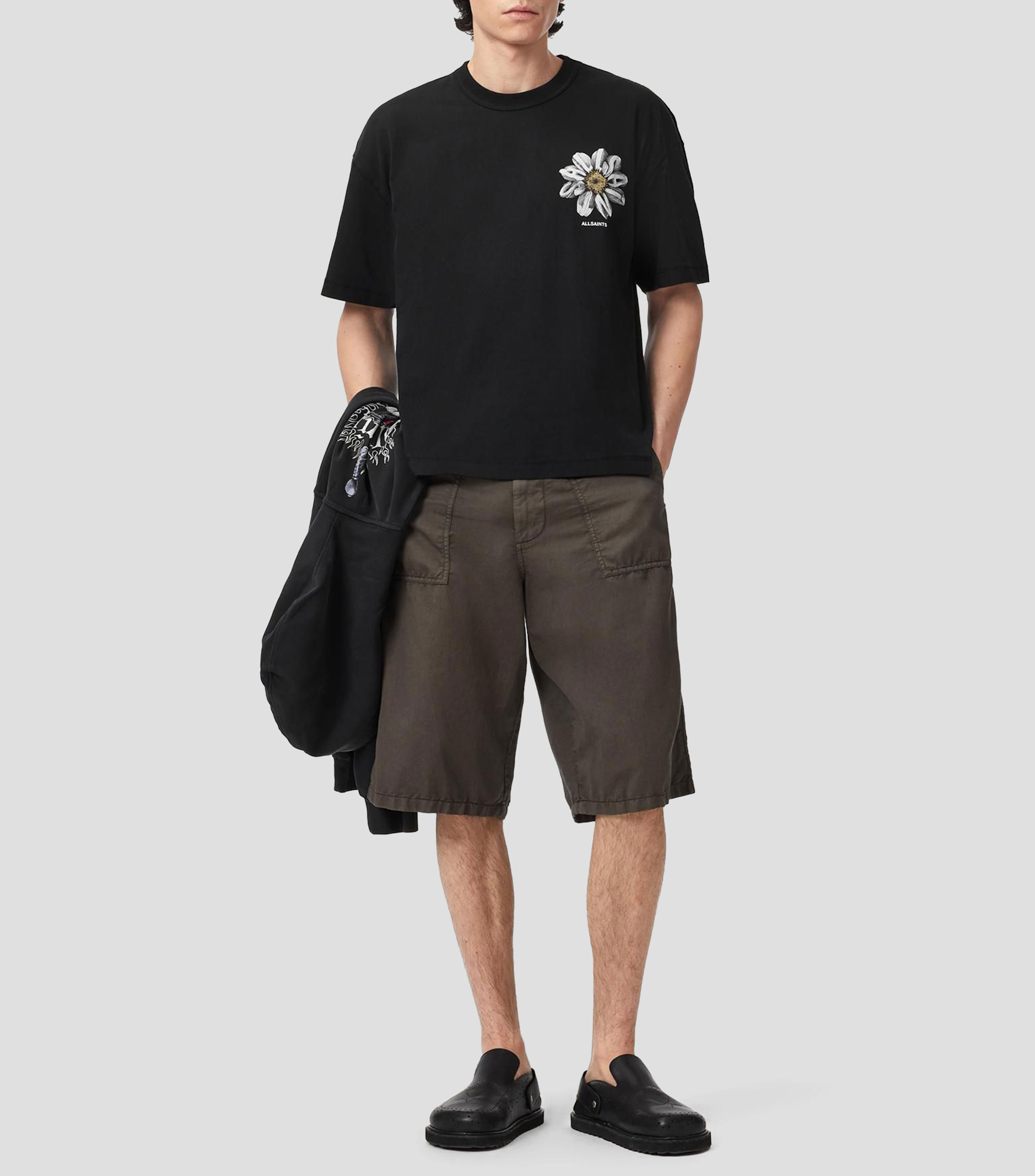 Playera de cuello redondo con manga corta estampada Hombre