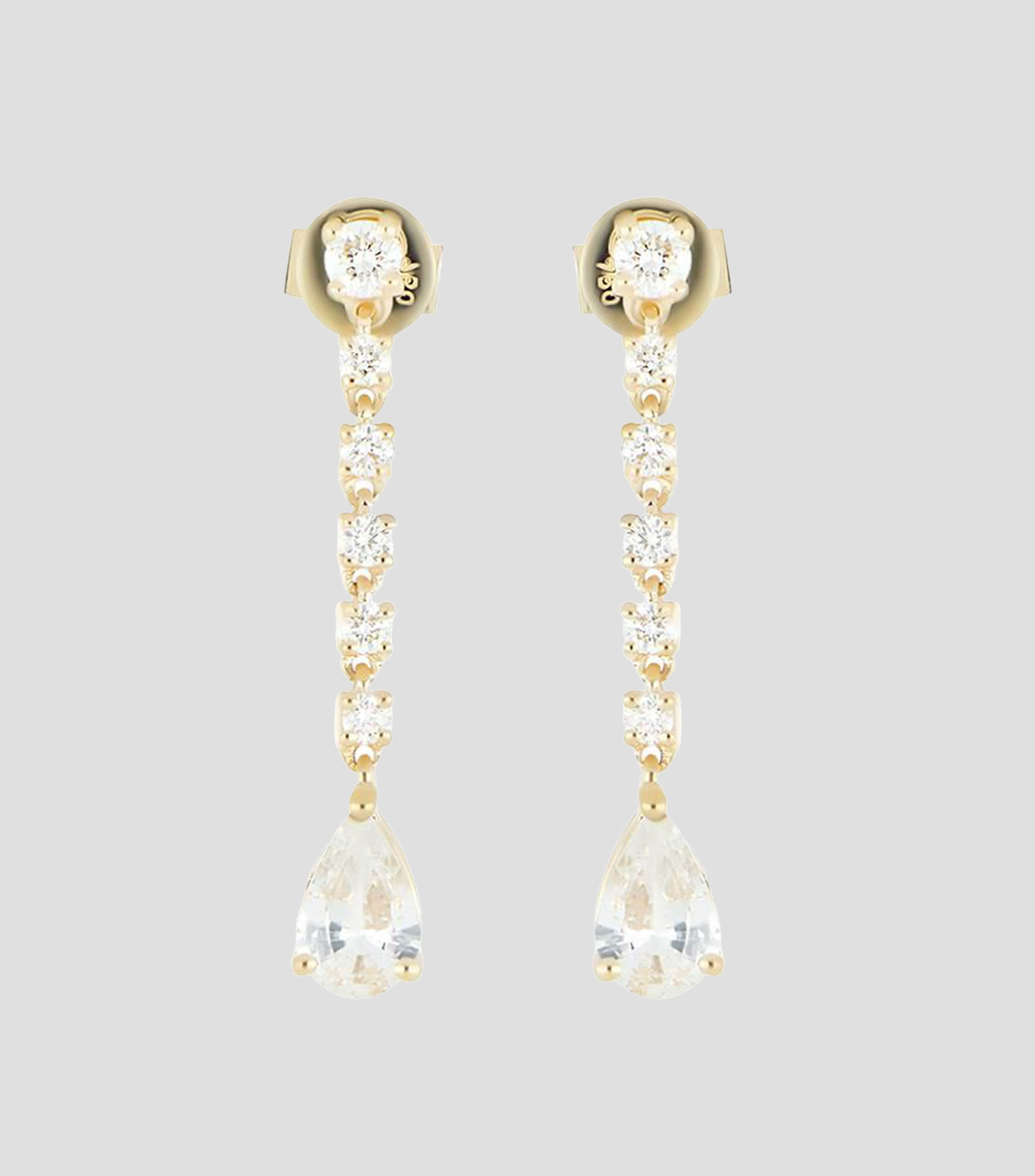 Aretes en oro amarillo 18 kilates con zafiros y diamantes Mujer