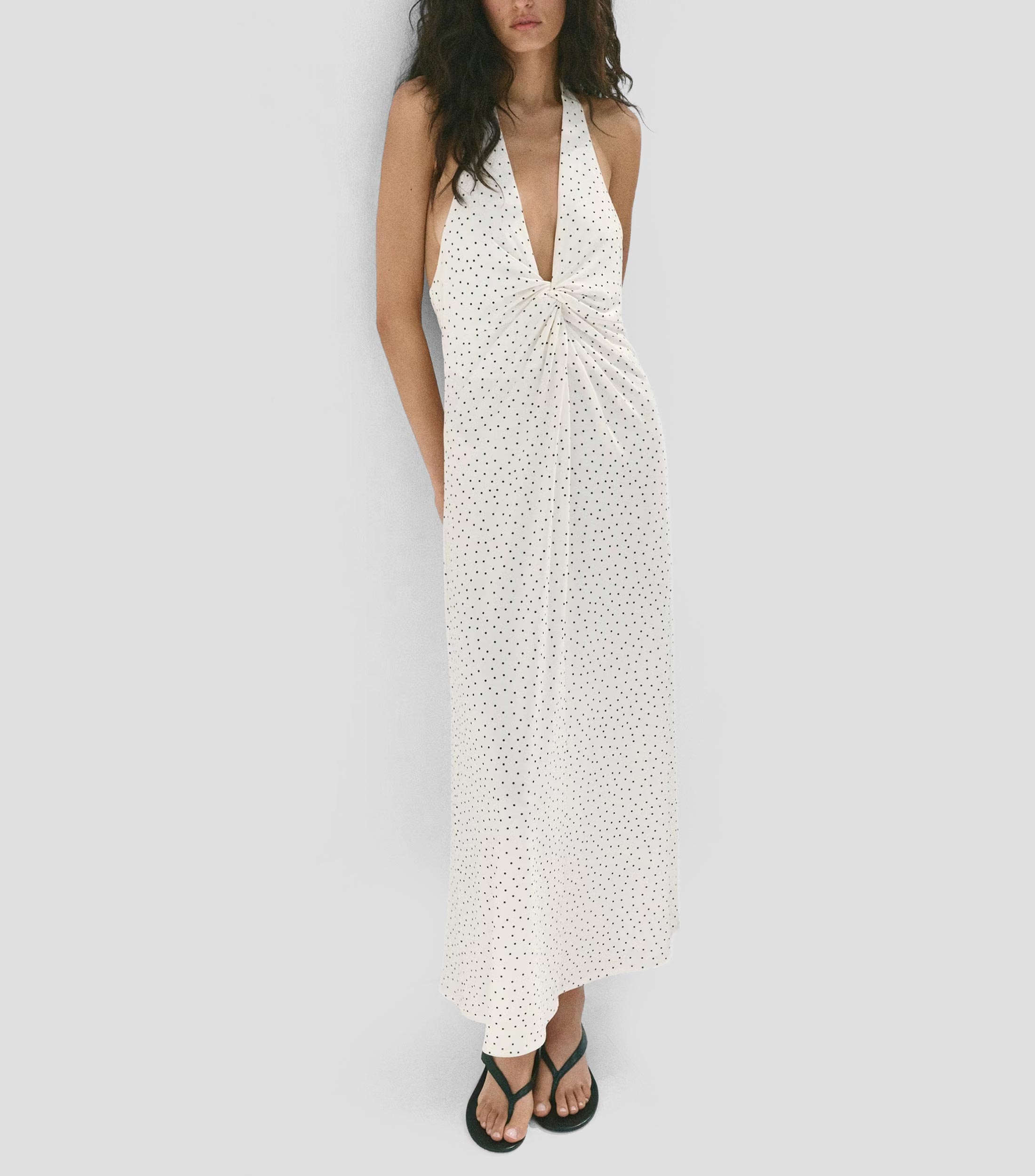 Vestido casual largo con estampado Mujer