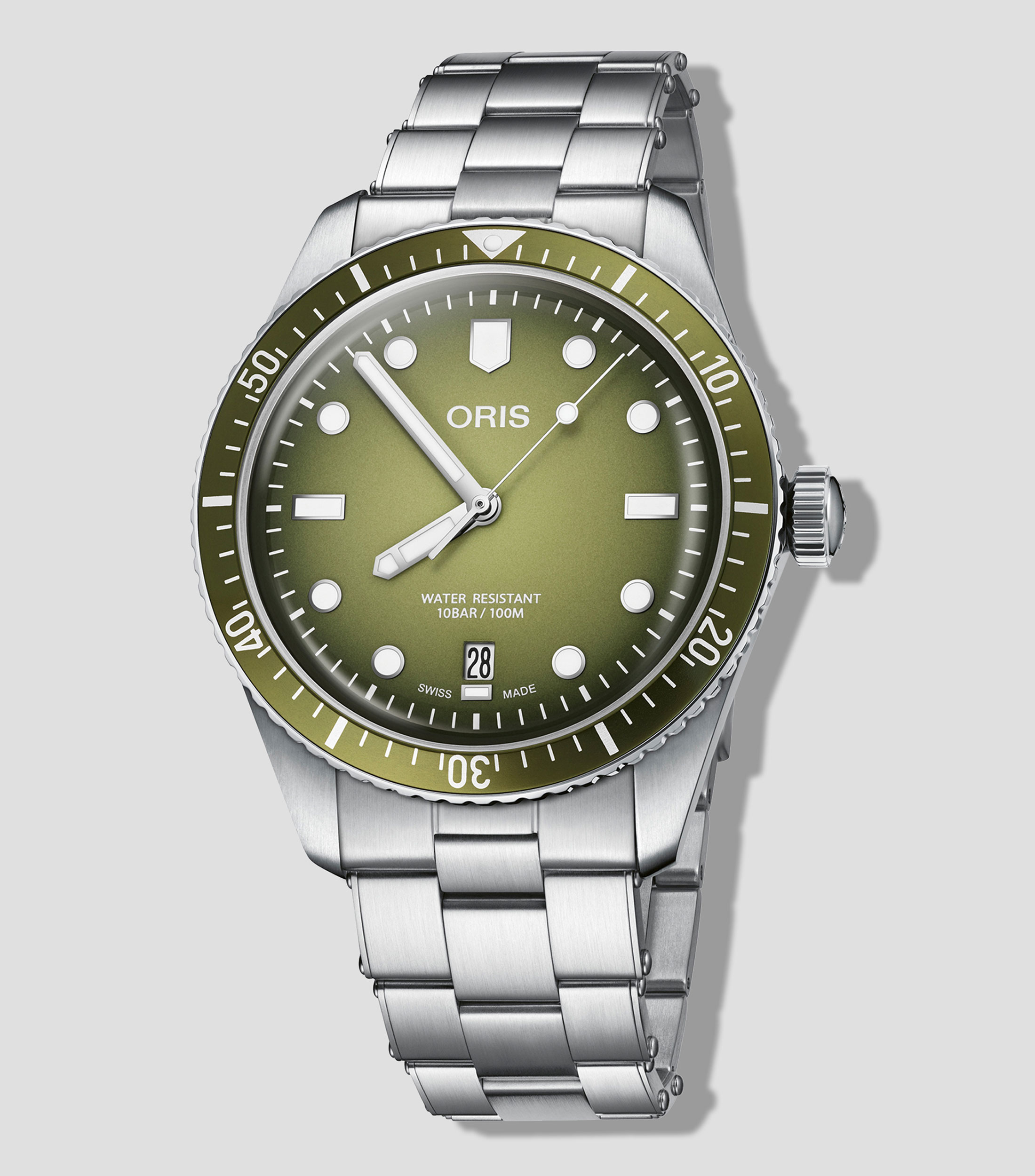 Reloj Unisex Divers casual plateado, verde