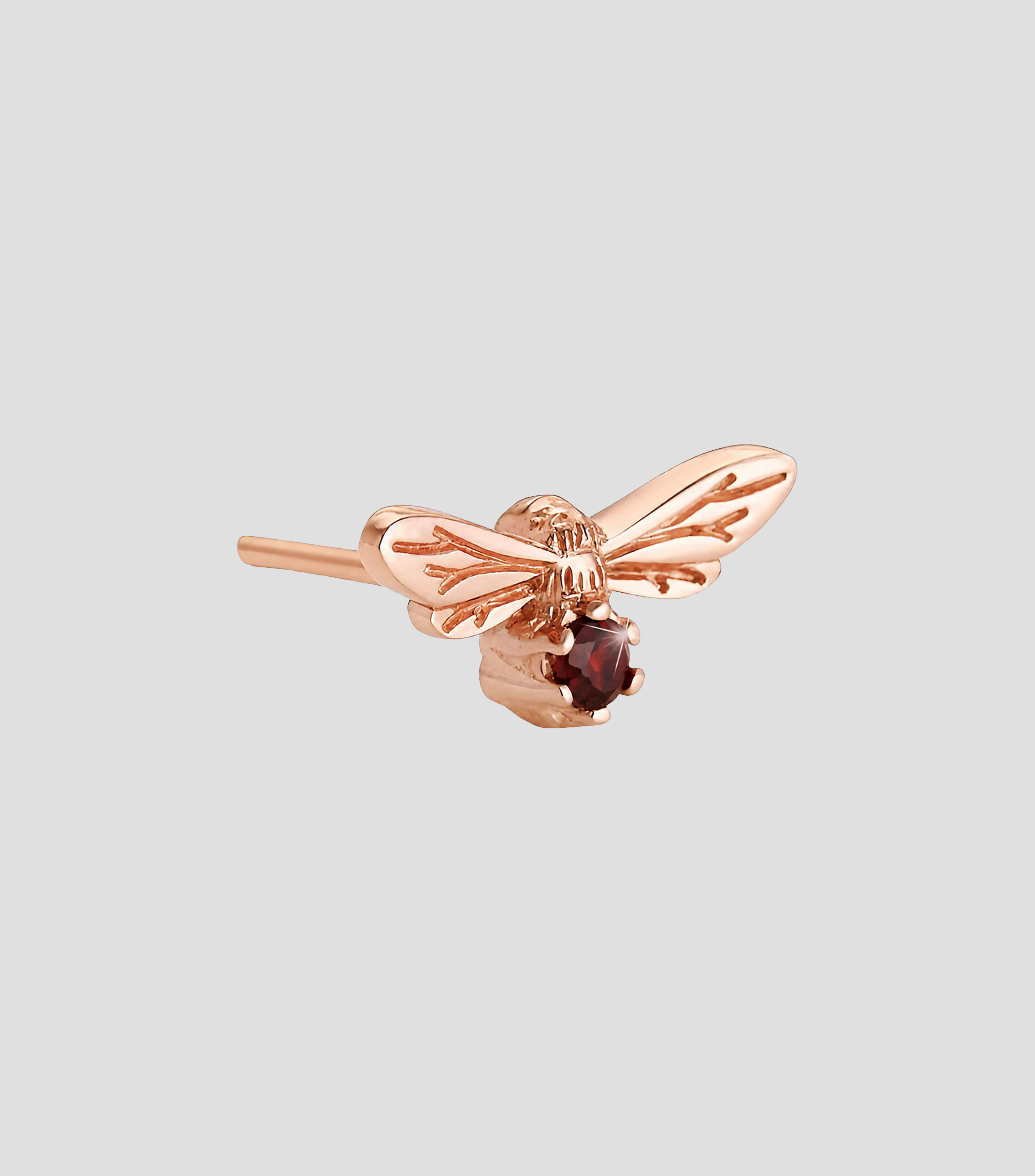 Aretes en Plata Celebration Lucky Bee con granate Mujer