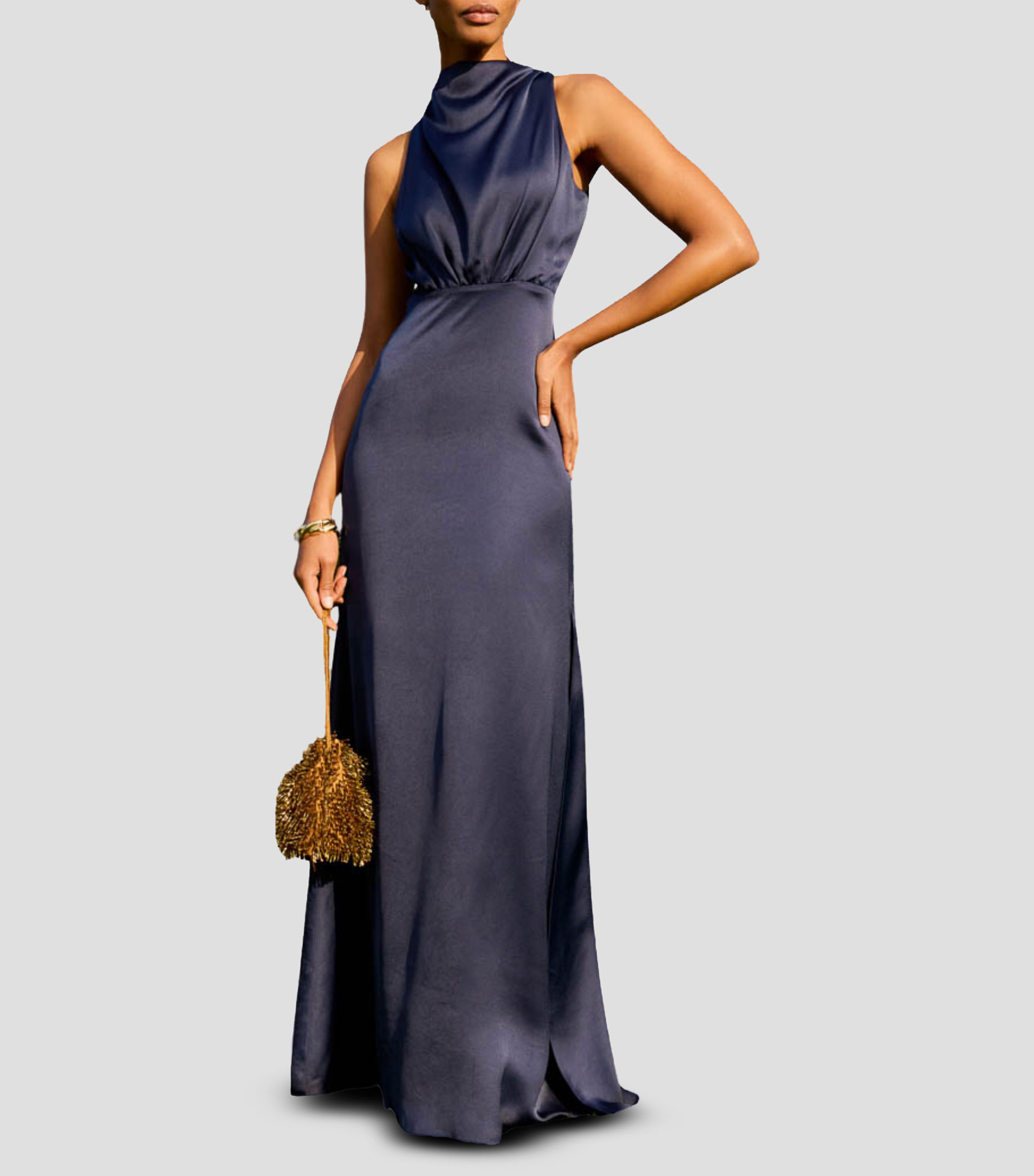 Vestido de fiesta largo liso Layla Mujer