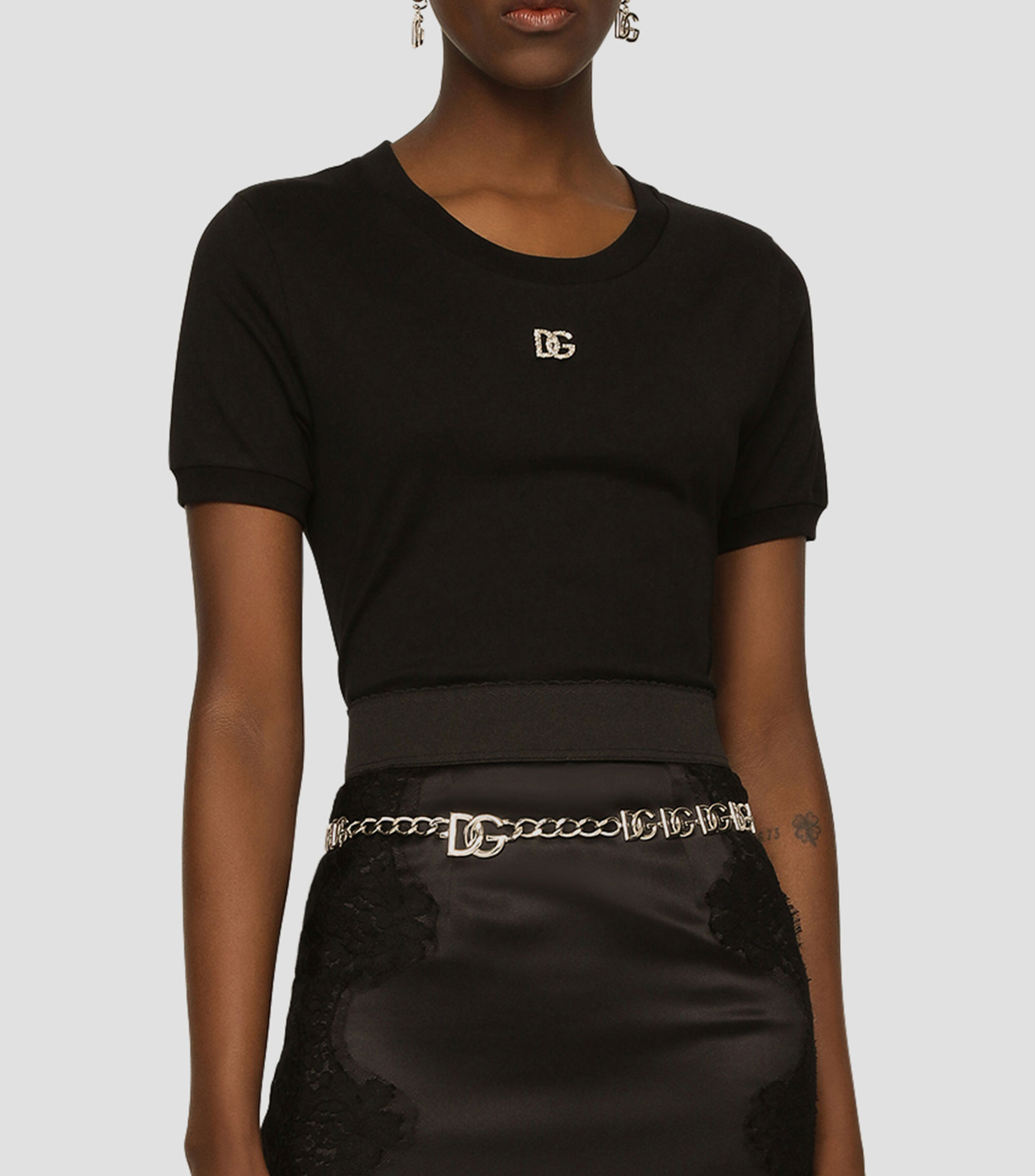 Playera con logo de manga corta Mujer