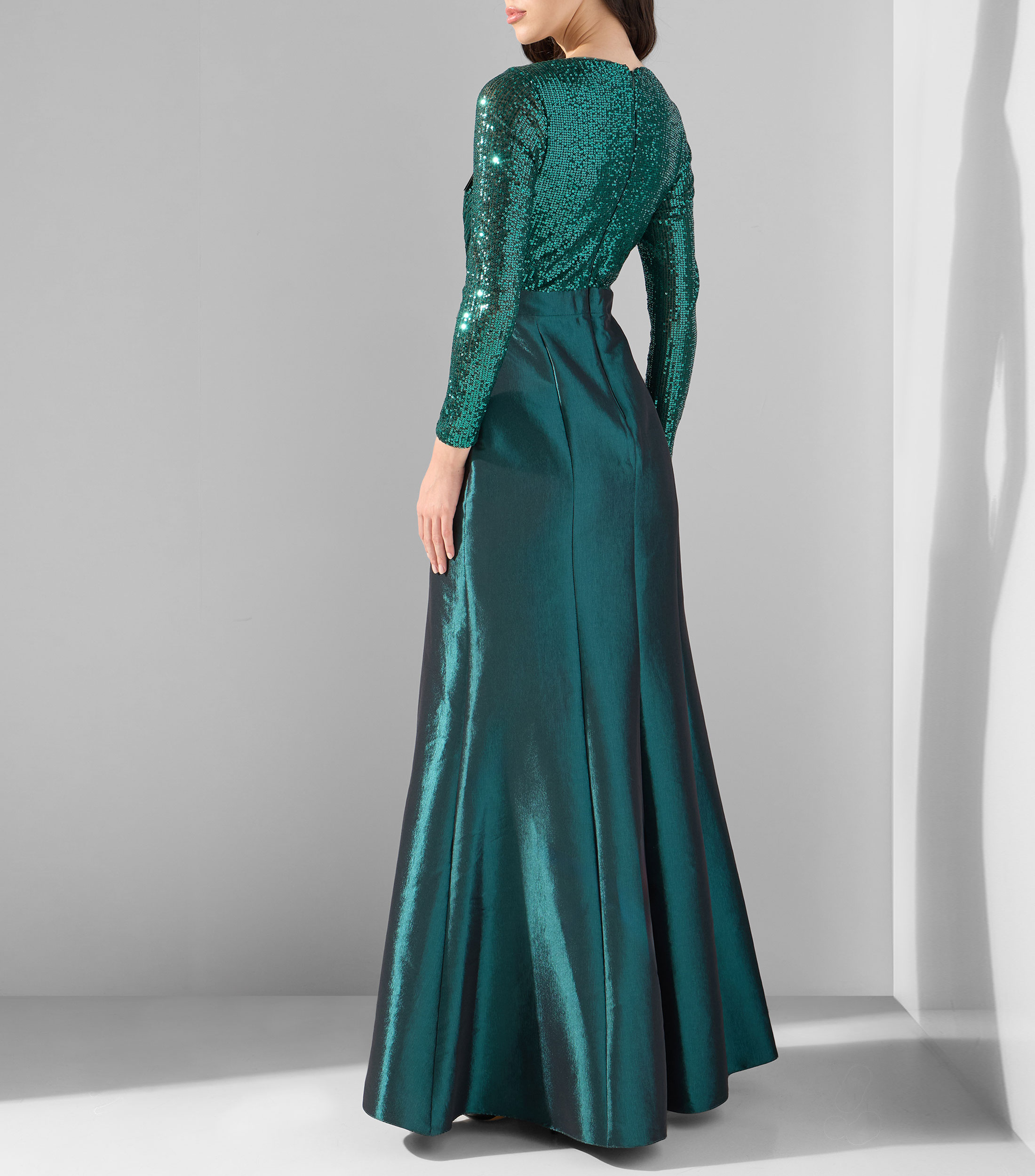 Vestido de fiesta largo liso Mujer