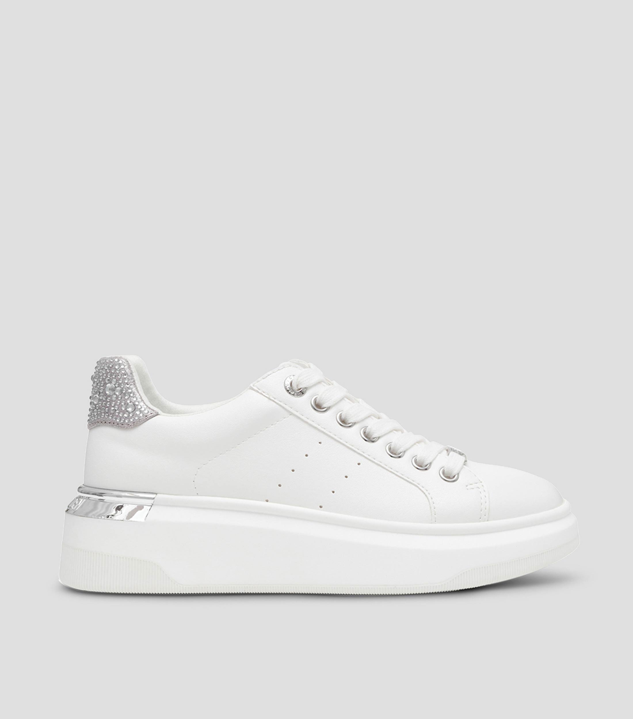 Tenis casuales con plataforma y pedreria Mujer